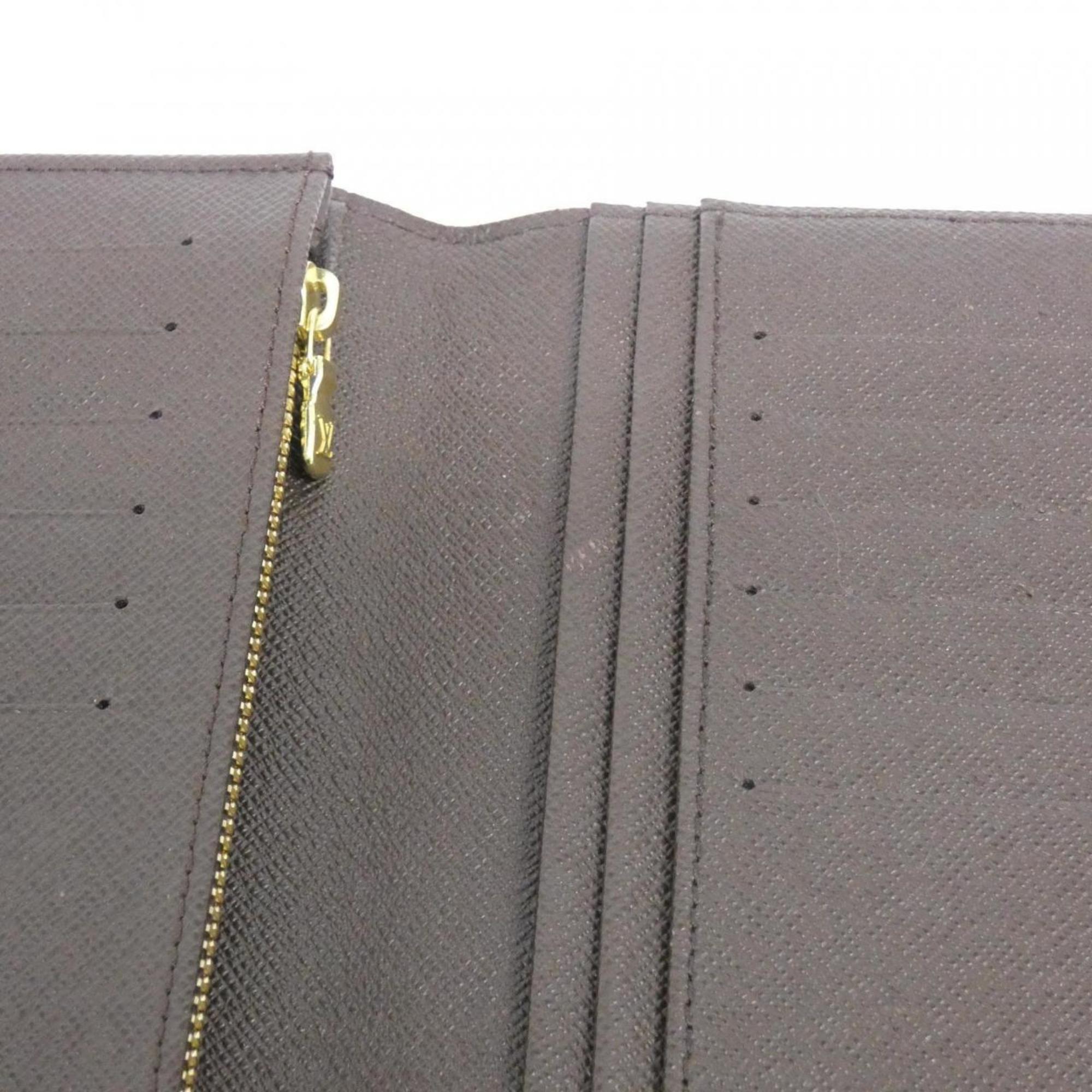 Louis Vuitton Brown Coated Canvas Long Wallet (Bi-Fold) (Pre-Owned)