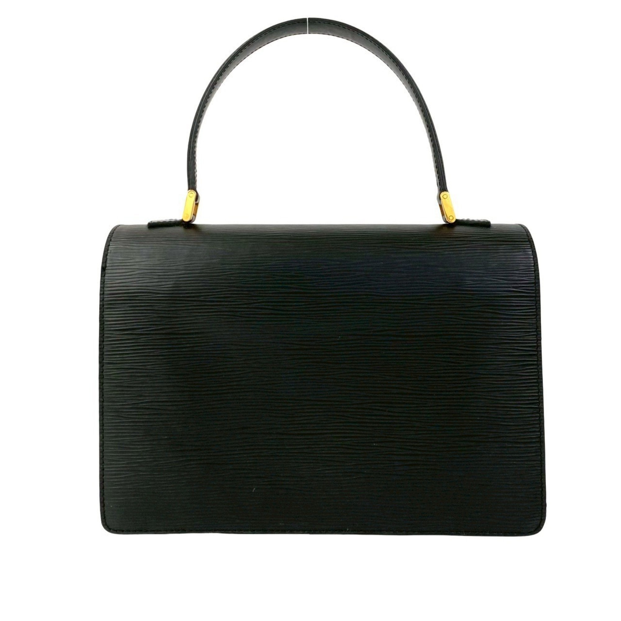 Louis Vuitton Black Leather Handbag Tote Bag (Pre-Owned)