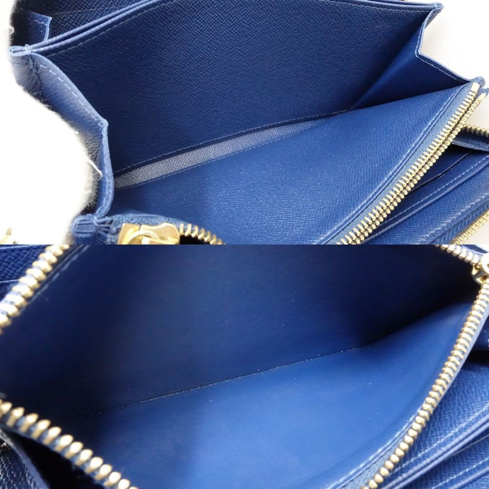 Louis Vuitton Monogram Blue Canvas Long Wallet (Bi-Fold) (Pre-Owned)