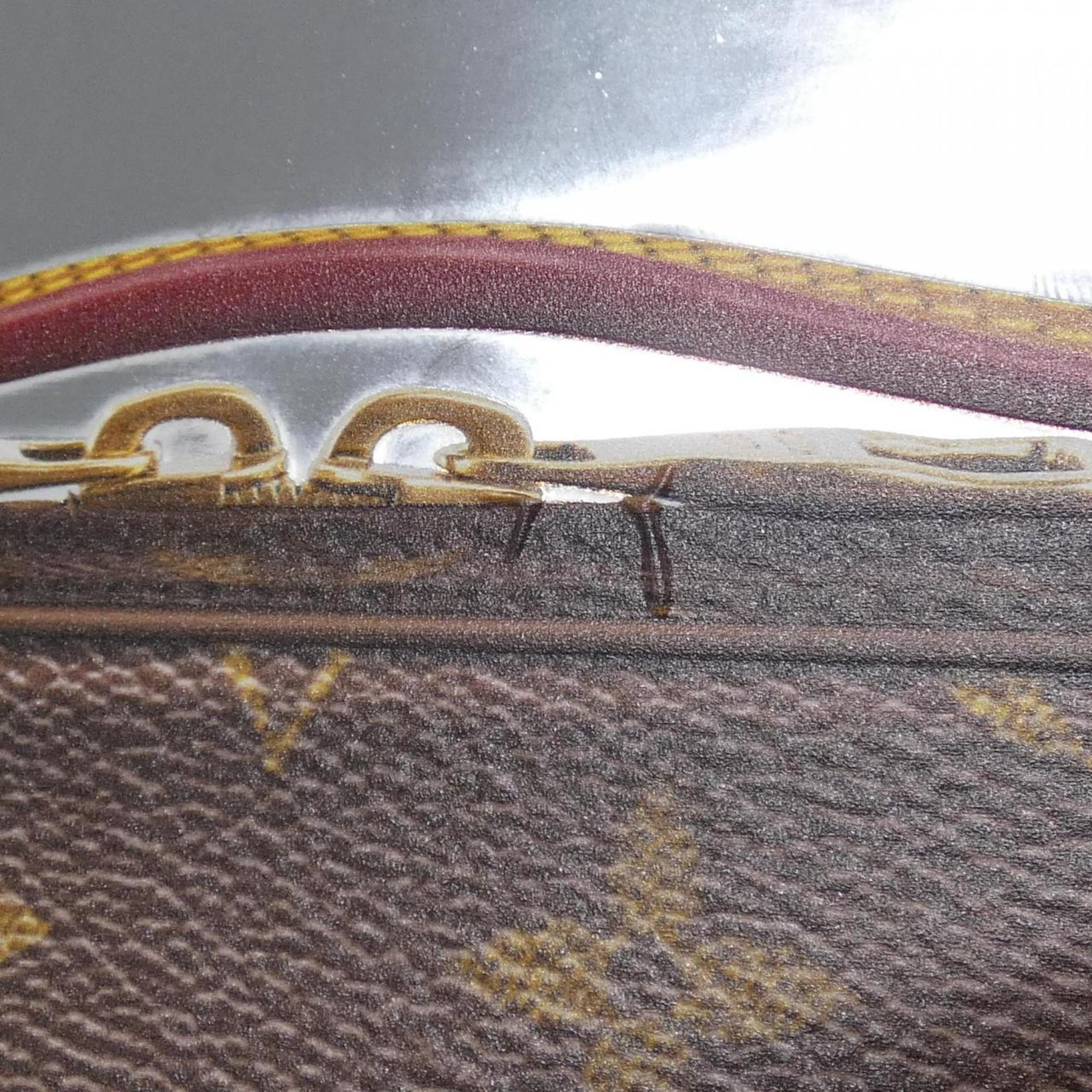 Louis Vuitton Marron Silver Coated Canvas Handbag (Pre-Owned)