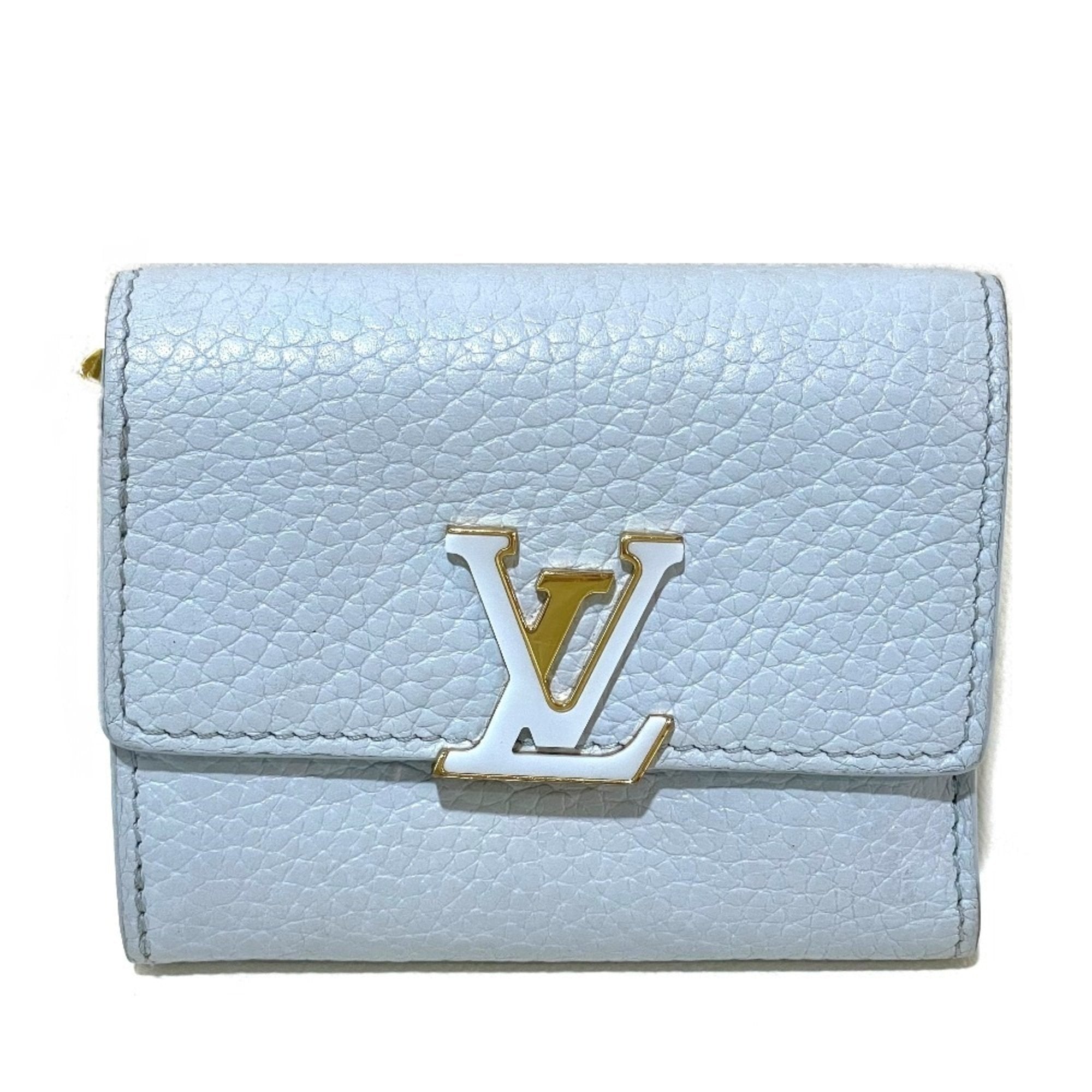 Louis Vuitton Blue Leather Wallet (Tri-Fold) (Pre-Owned)