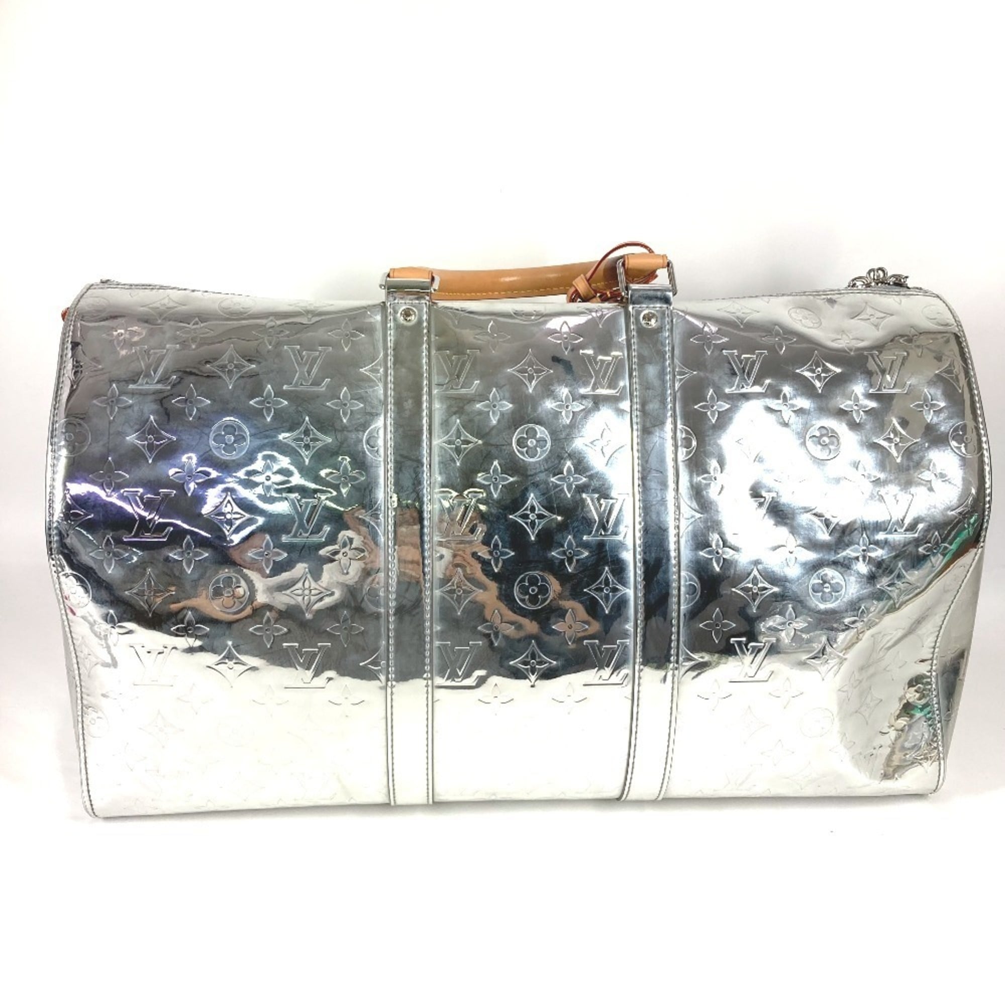 Louis Vuitton Silver Leather Boston Bag Handbag (Pre-Owned)