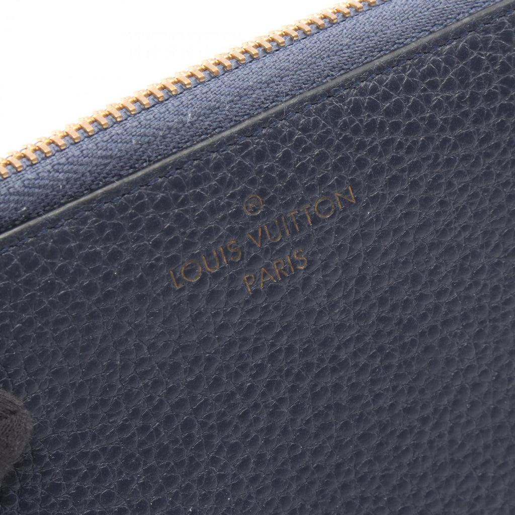 Louis Vuitton Navy Navy Blue Leather Long Wallet (Bi-Fold) (Pre-Owned)