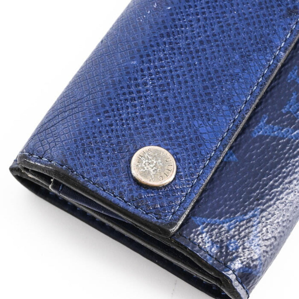 Louis Vuitton Blue Taigarama Wallet (Tri-Fold) (Pre-Owned)