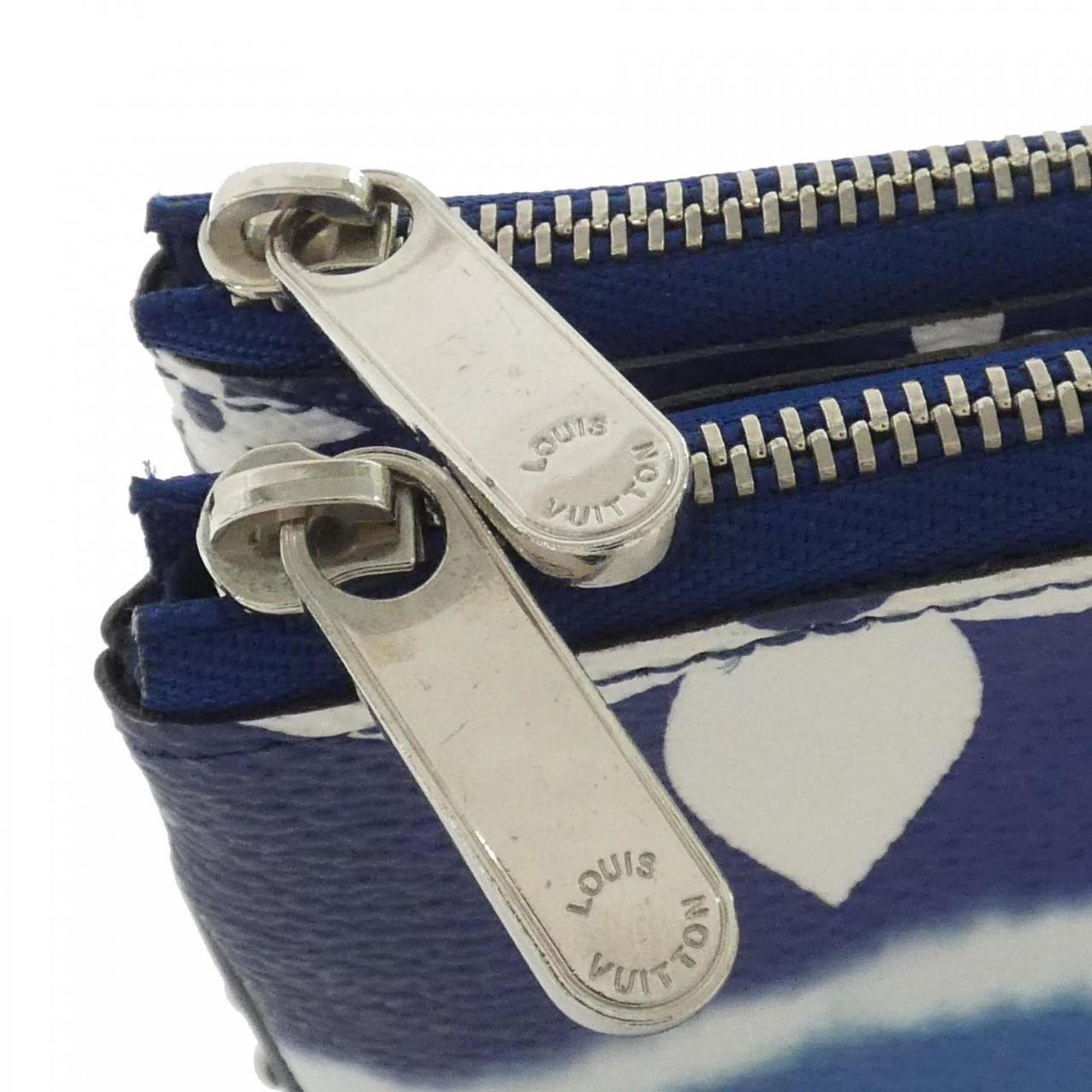 Louis Vuitton Blue Coated Canvas Pochette Shoulder Bag (Pre-Owned)