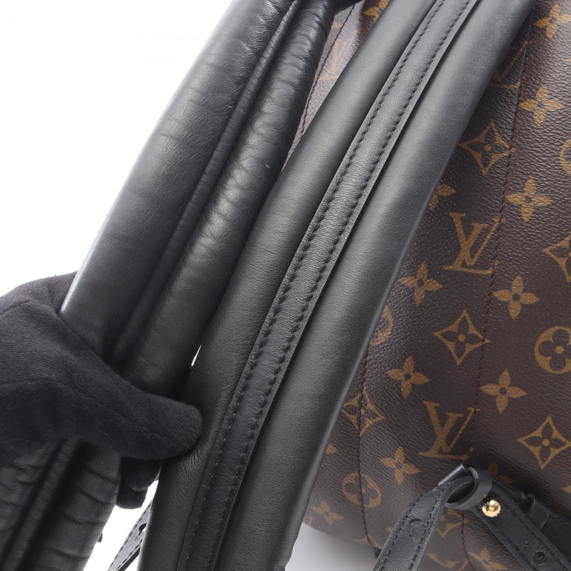 Louis Vuitton Black Brown Coated Canvas Leather Backpack (Pre-Owned)