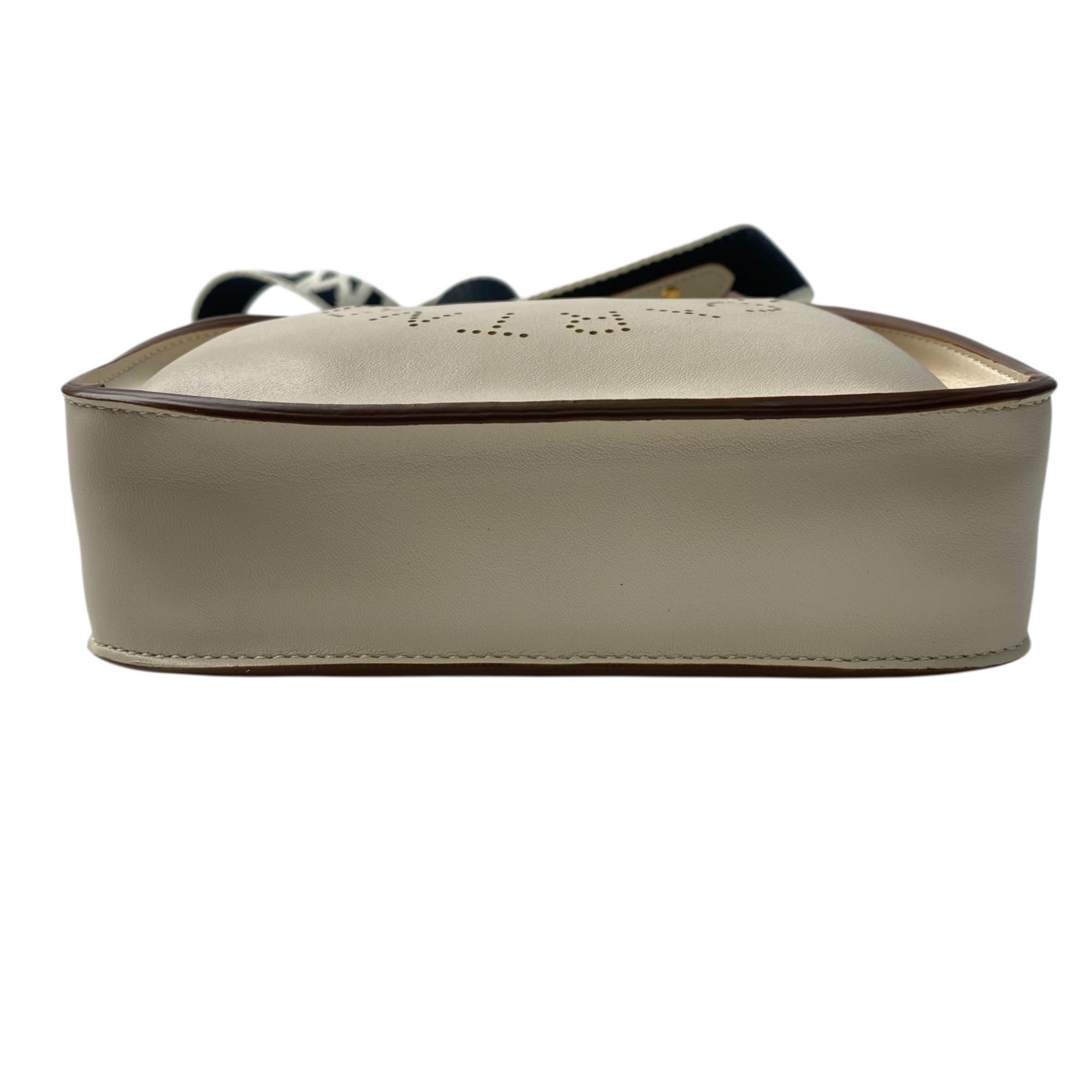 Logo Crossbody Bag Perforated Faux Leather Mini