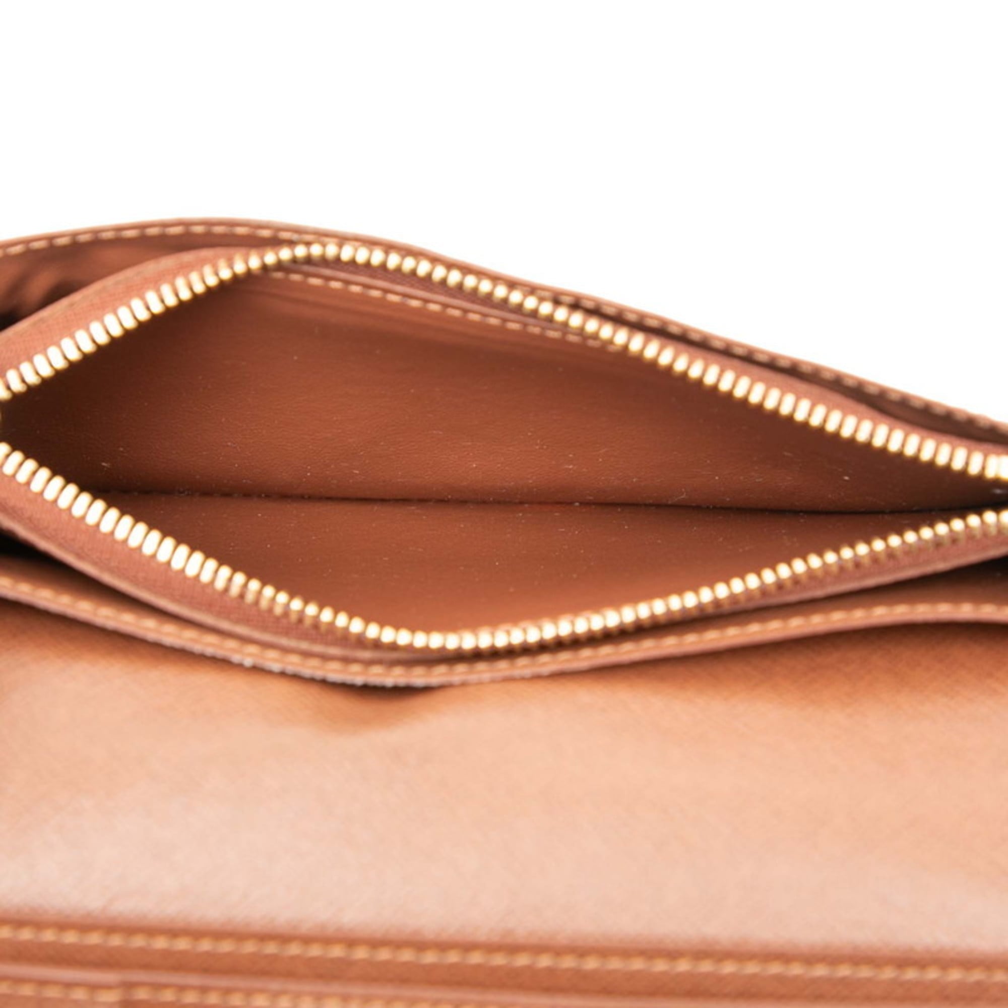 Louis Vuitton Brown Pvc Leather Long Wallet (Bi-Fold) (Pre-Owned)