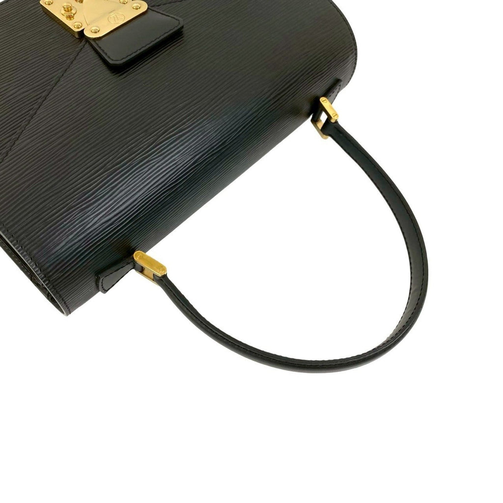Louis Vuitton Black Leather Handbag Tote Bag (Pre-Owned)