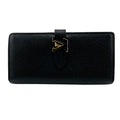 Louis Vuitton Black Leather Long Wallet (Bi-Fold) (Pre-Owned)