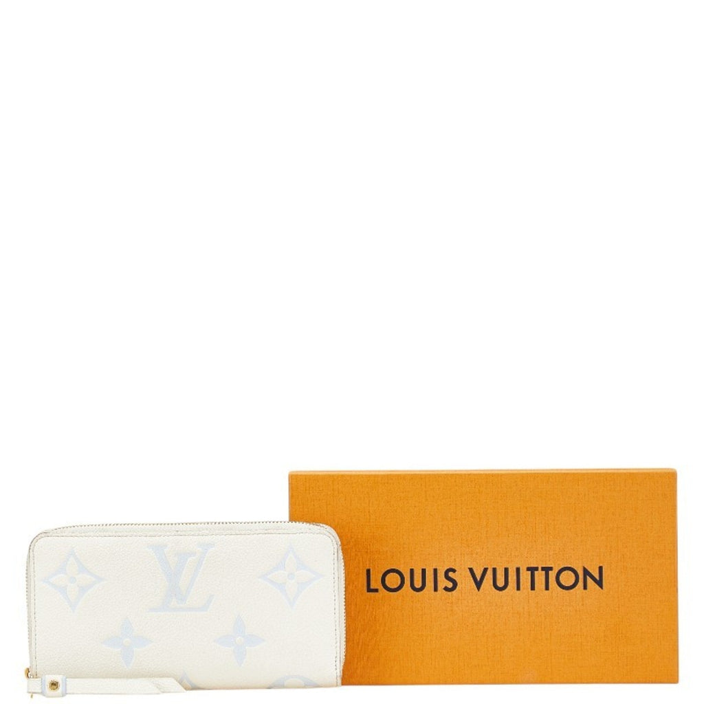 Louis Vuitton Blue White Leather Long Wallet (Bi-Fold) (Pre-Owned)