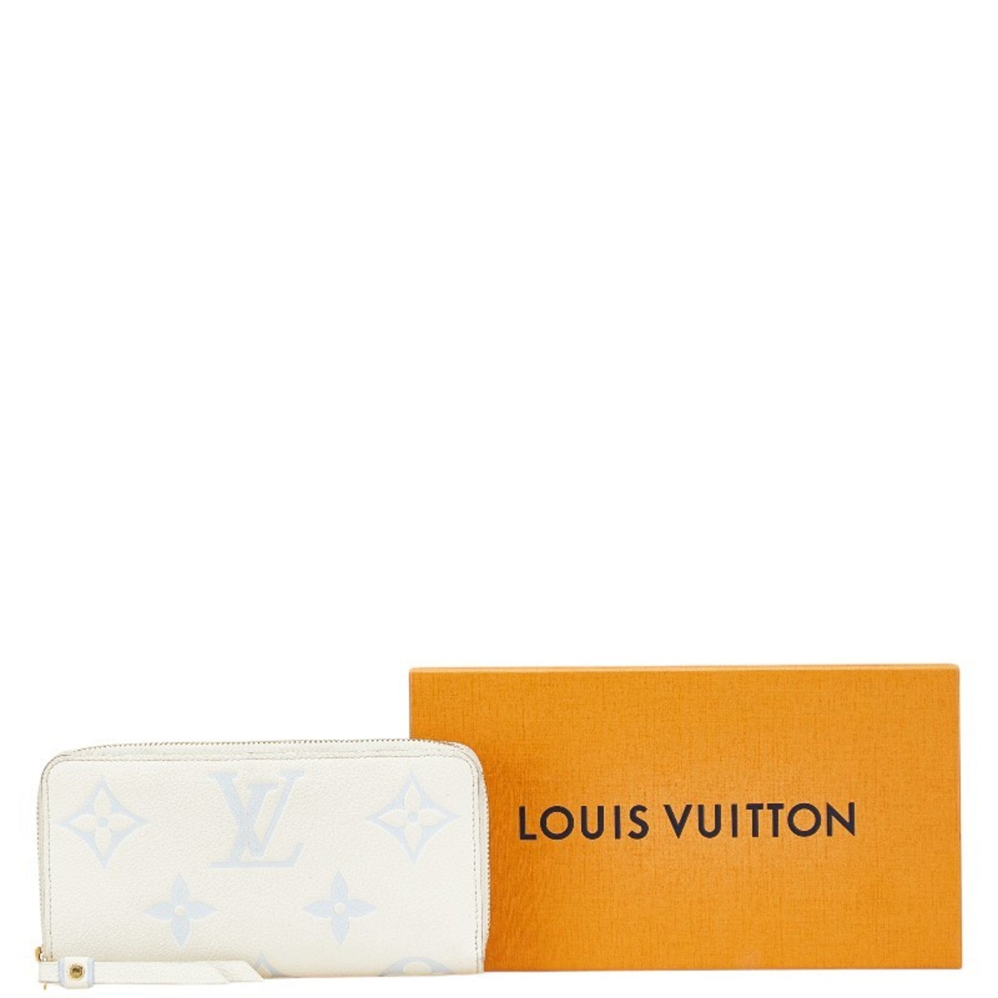 Louis Vuitton Blue White Leather Long Wallet (Bi-Fold) (Pre-Owned)