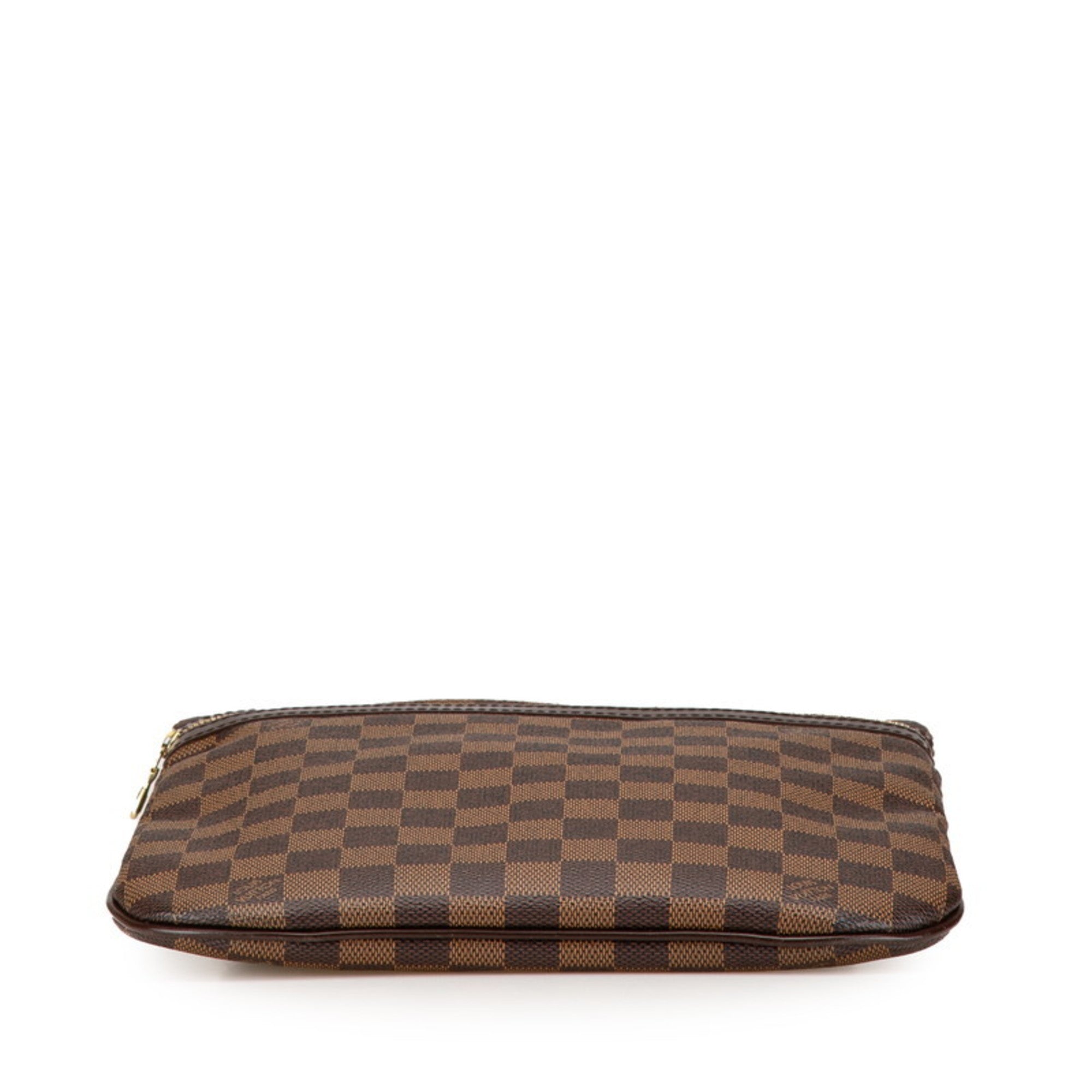 Louis Vuitton Damier Brown Damier Canvas Pvc Leather Pochette Shoulder Bag (Pre-Owned)