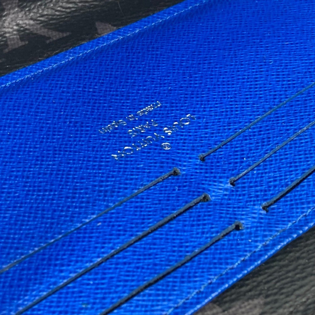 Louis Vuitton Monogram Eclipse Black Blue Monogram Eclipse Long Wallet (Bi-Fold) (Pre-Owned)