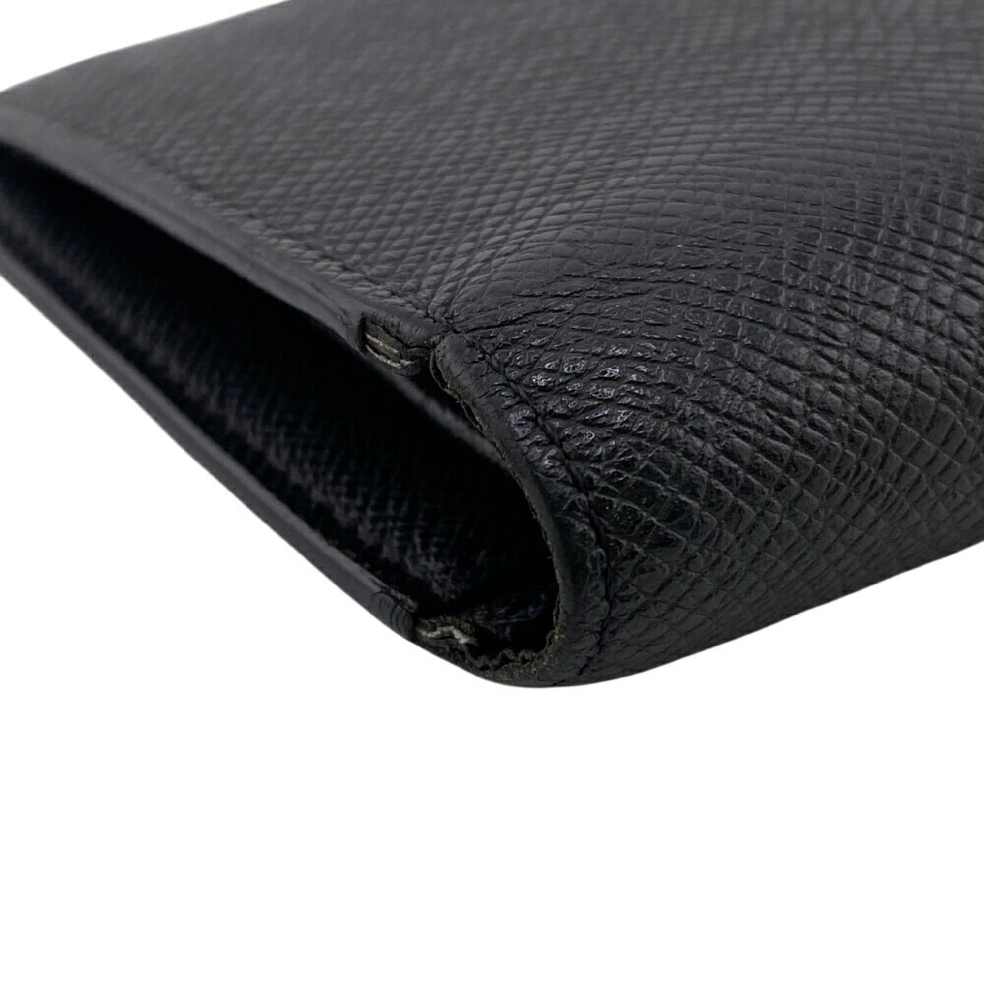 Louis Vuitton Black Noir Leather Long Wallet (Bi-Fold) (Pre-Owned)