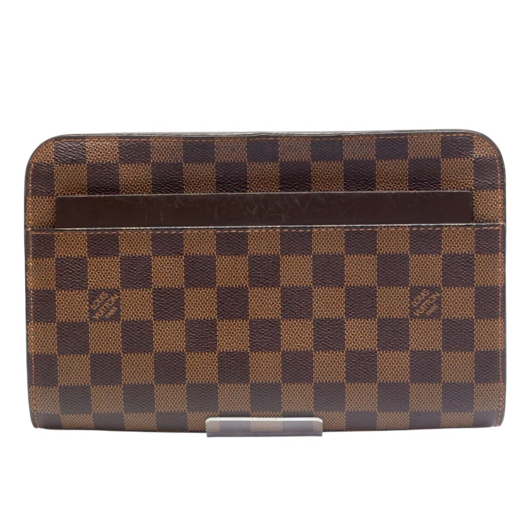 Louis Vuitton Damier Brown Damier Canvas Clutch Bag (Pre-Owned)