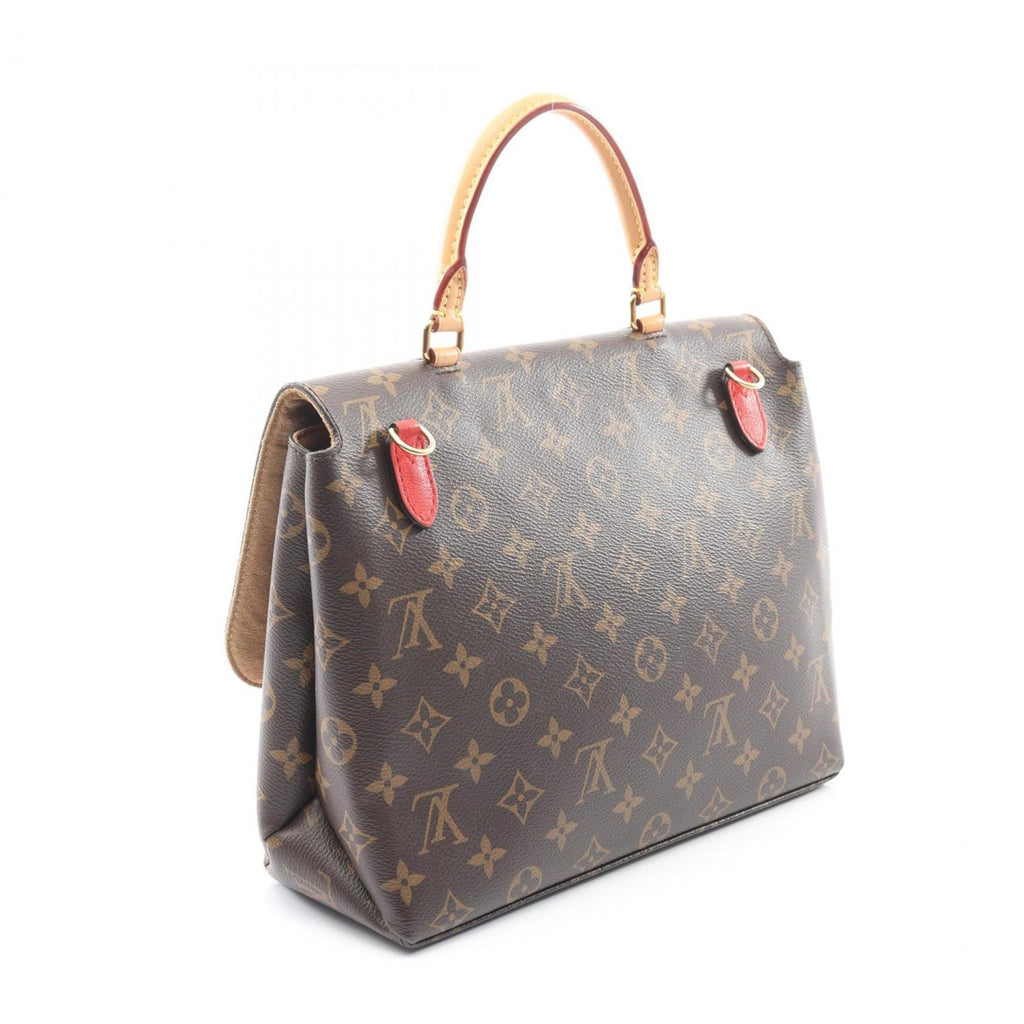 Louis Vuitton Brown Coquelicots Monogram Red Color Monogram Leather Handbag (Pre-Owned)