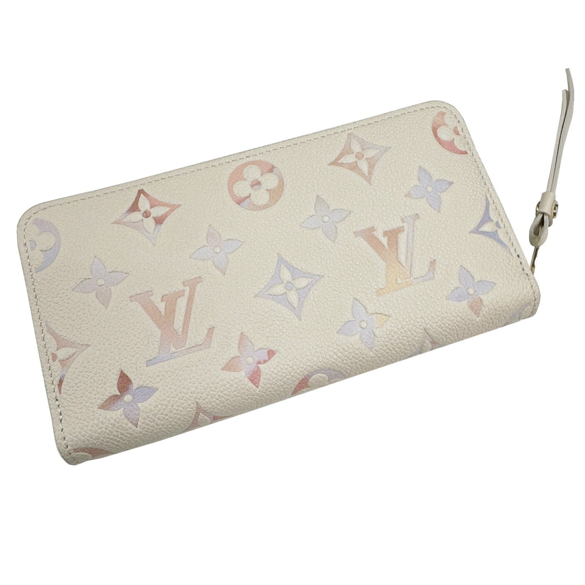 Louis Vuitton Beige Leather Long Wallet (Bi-Fold) (Pre-Owned)