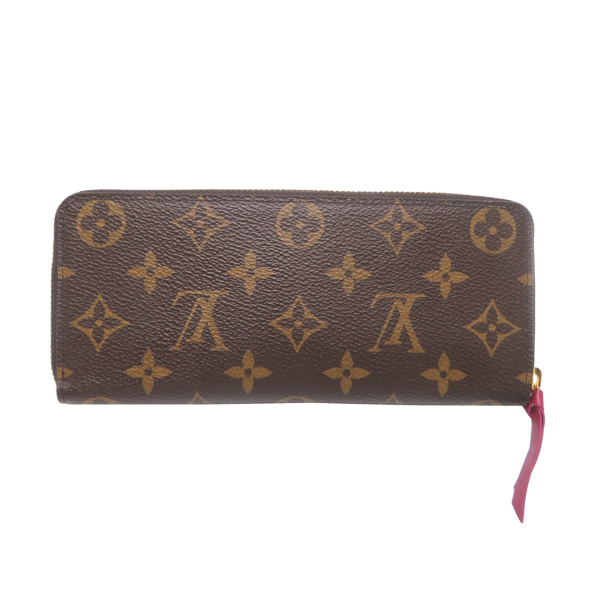 Louis Vuitton Brown Fuchsia Monogram Long Bill Wallet (Bi-Fold) (Pre-Owned)