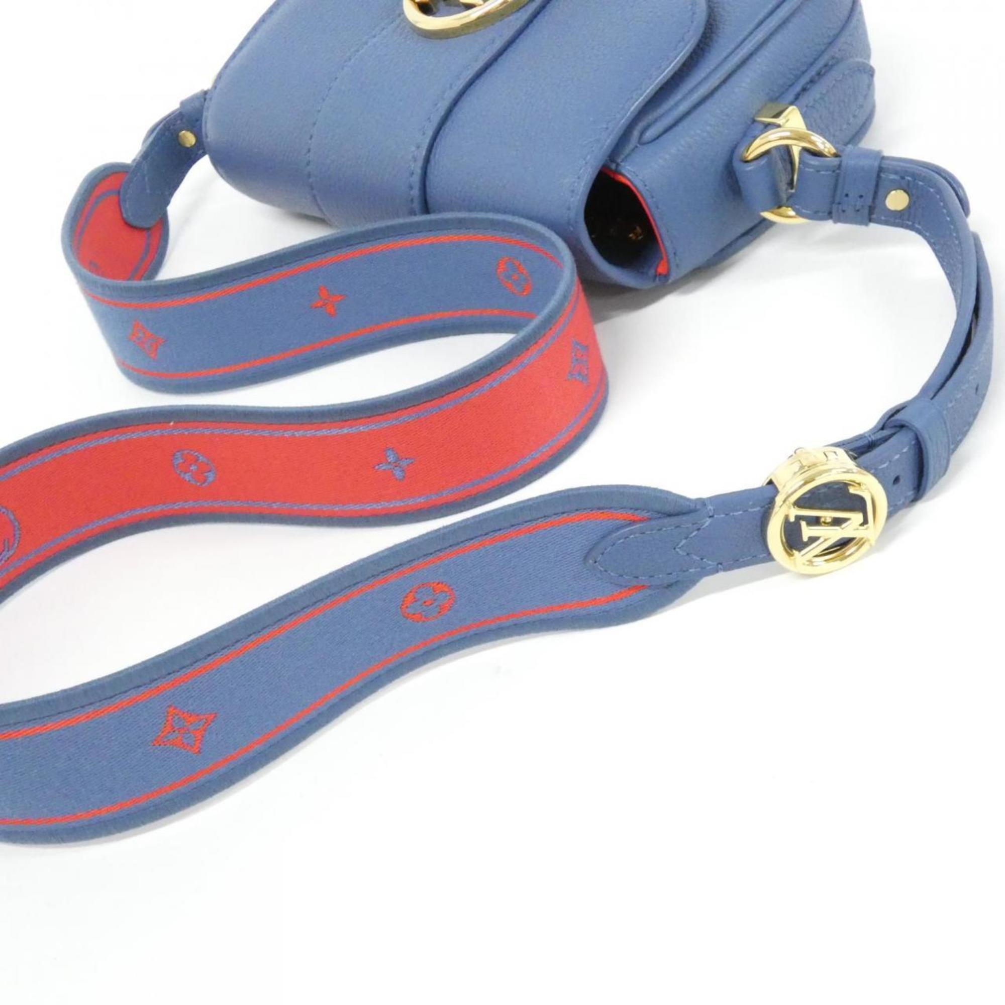 Louis Vuitton Blue Leather Shoulder Bag (Pre-Owned)