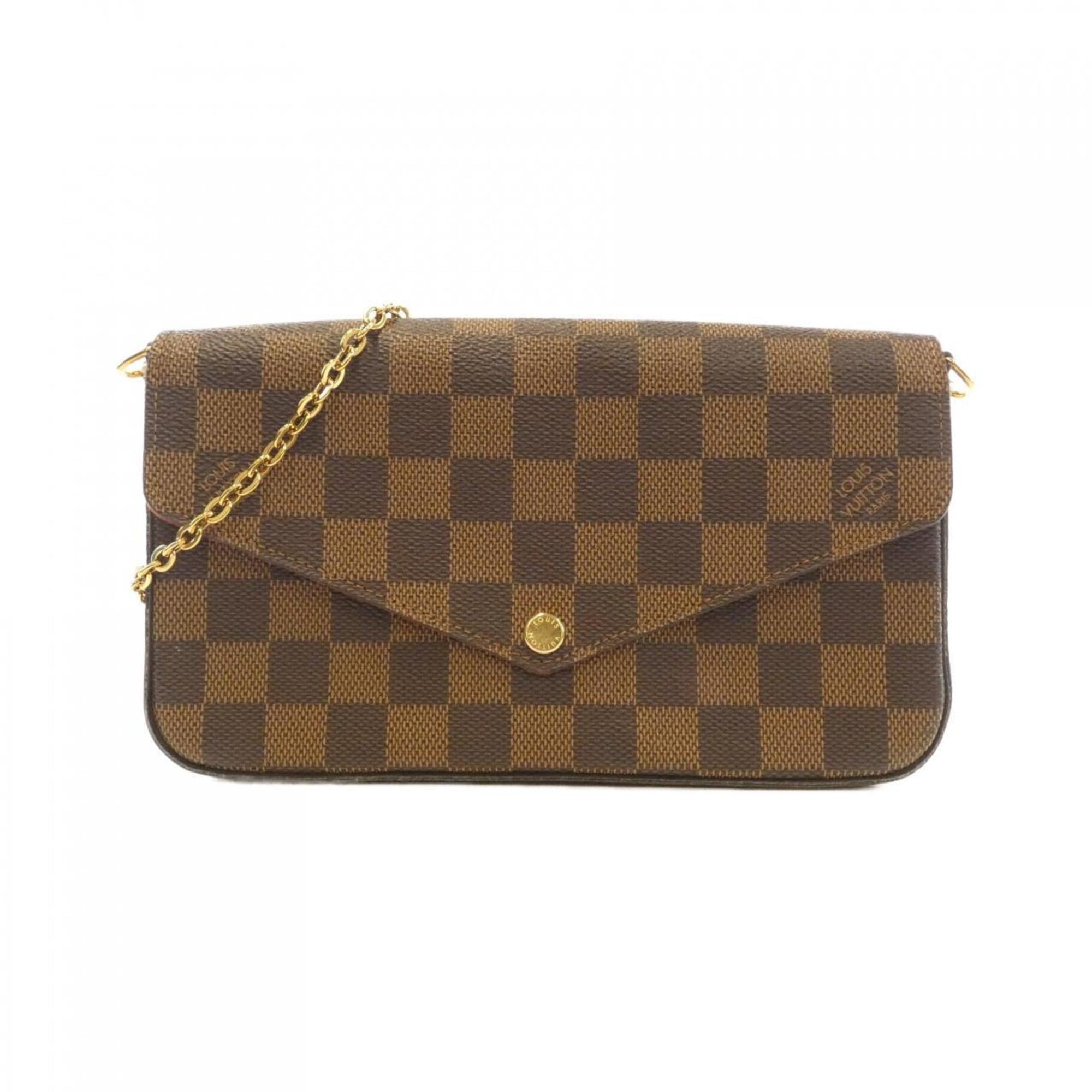 Louis Vuitton Ebene Coated Canvas Pochette Shoulder Bag (Pre-Owned)