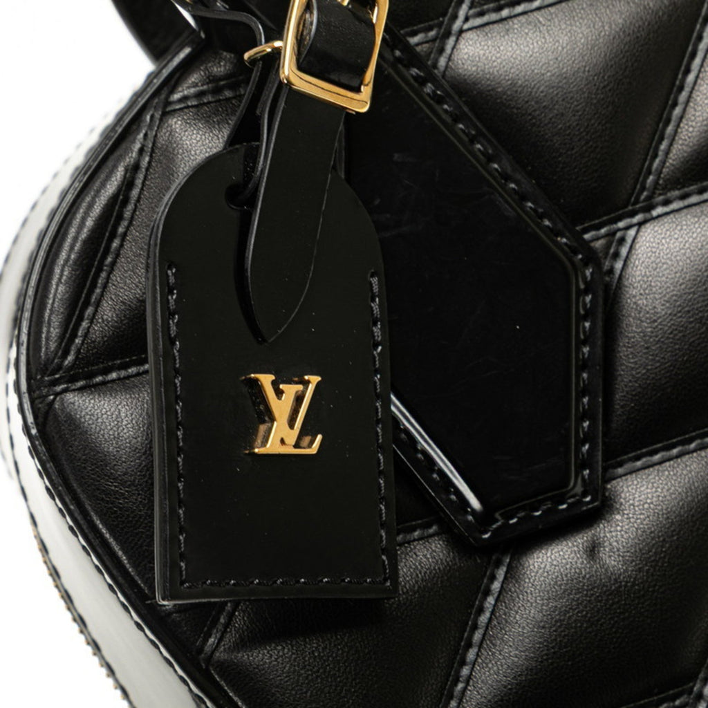 Louis Vuitton Black Leather Handbag Shoulder Bag (Pre-Owned)