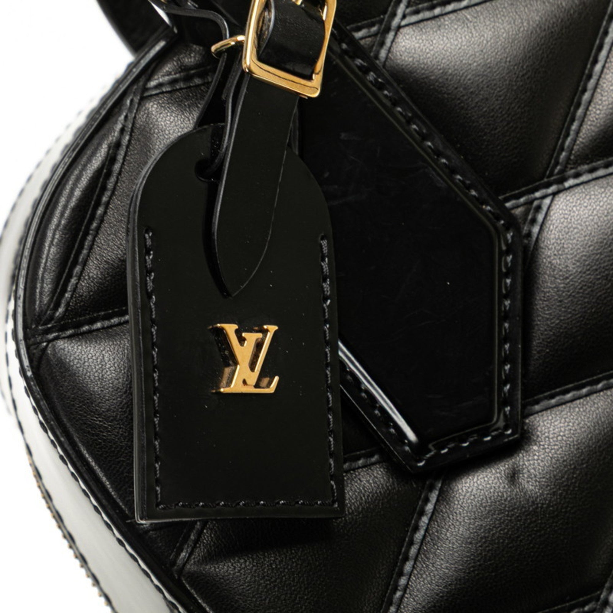 Louis Vuitton Black Leather Handbag Shoulder Bag (Pre-Owned)