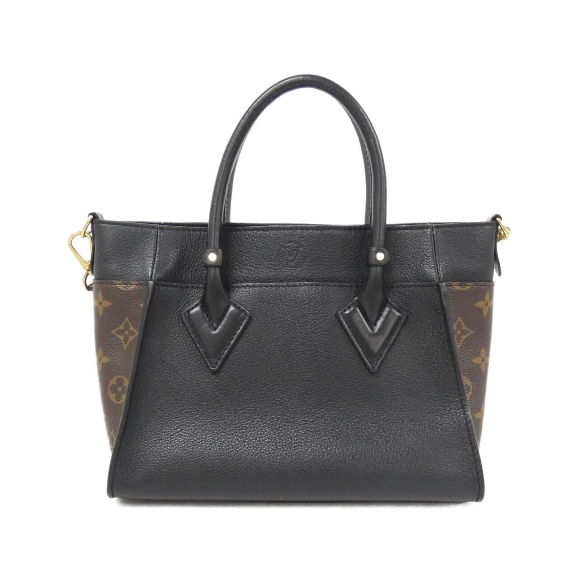 Louis Vuitton Black Leather Coated Canvas Handbag (Pre-Owned)