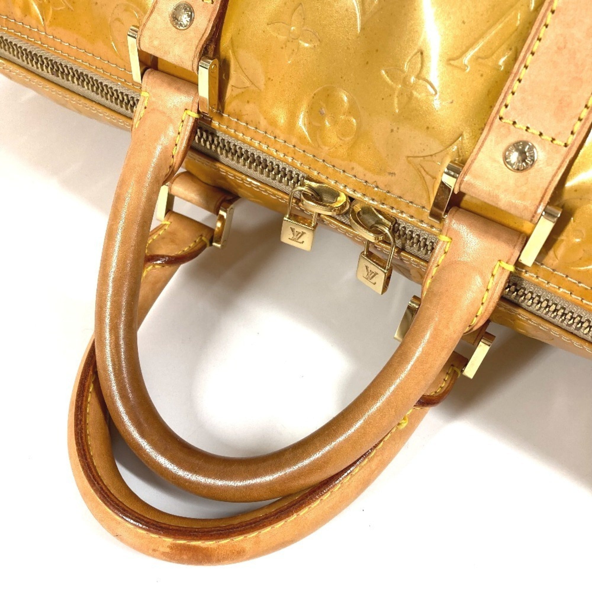 Louis Vuitton Beige Galle Monogram Vernis Boston Bag (Pre-Owned)