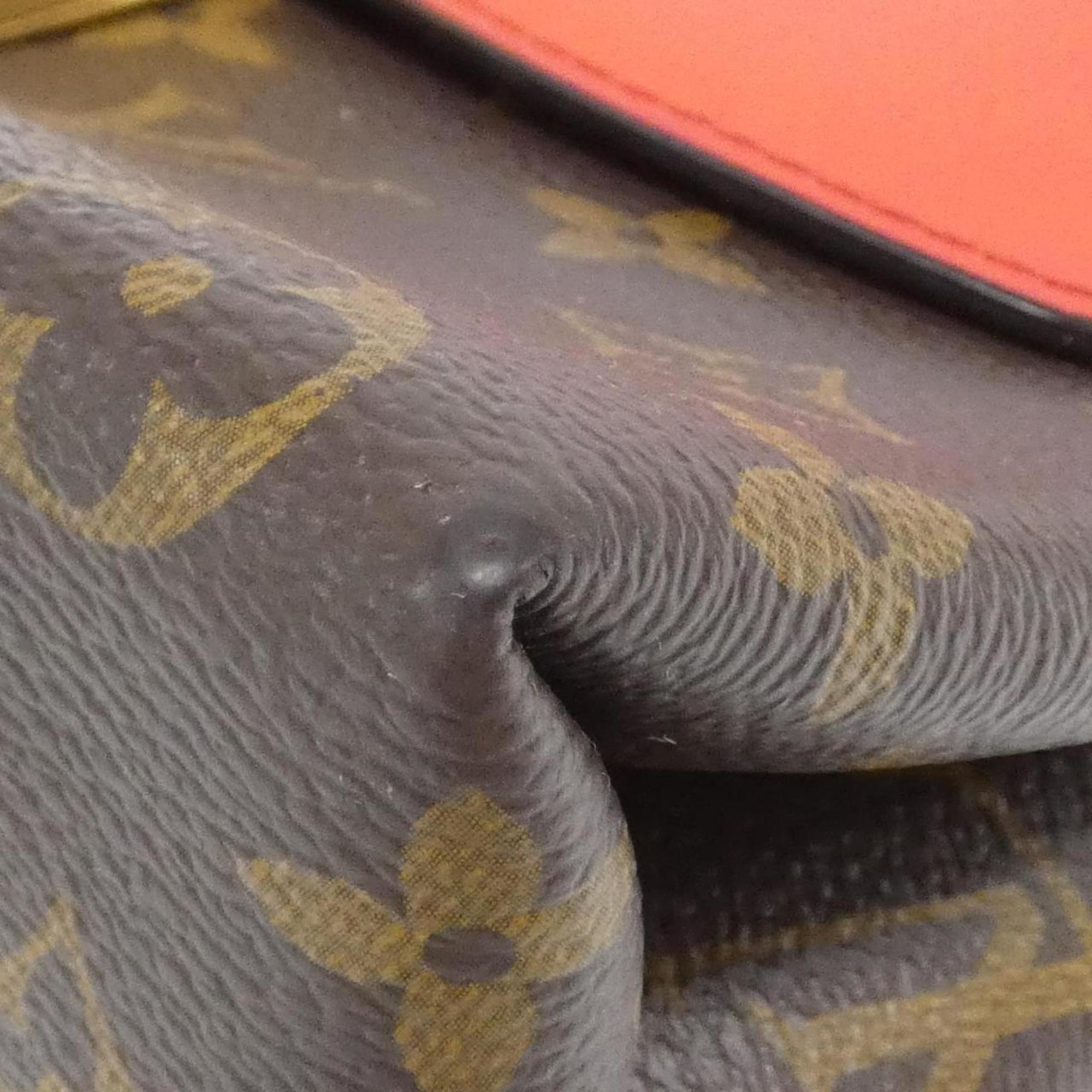 Louis Vuitton Coquelicots Marron Coated Canvas Leather Handbag (Pre-Owned)