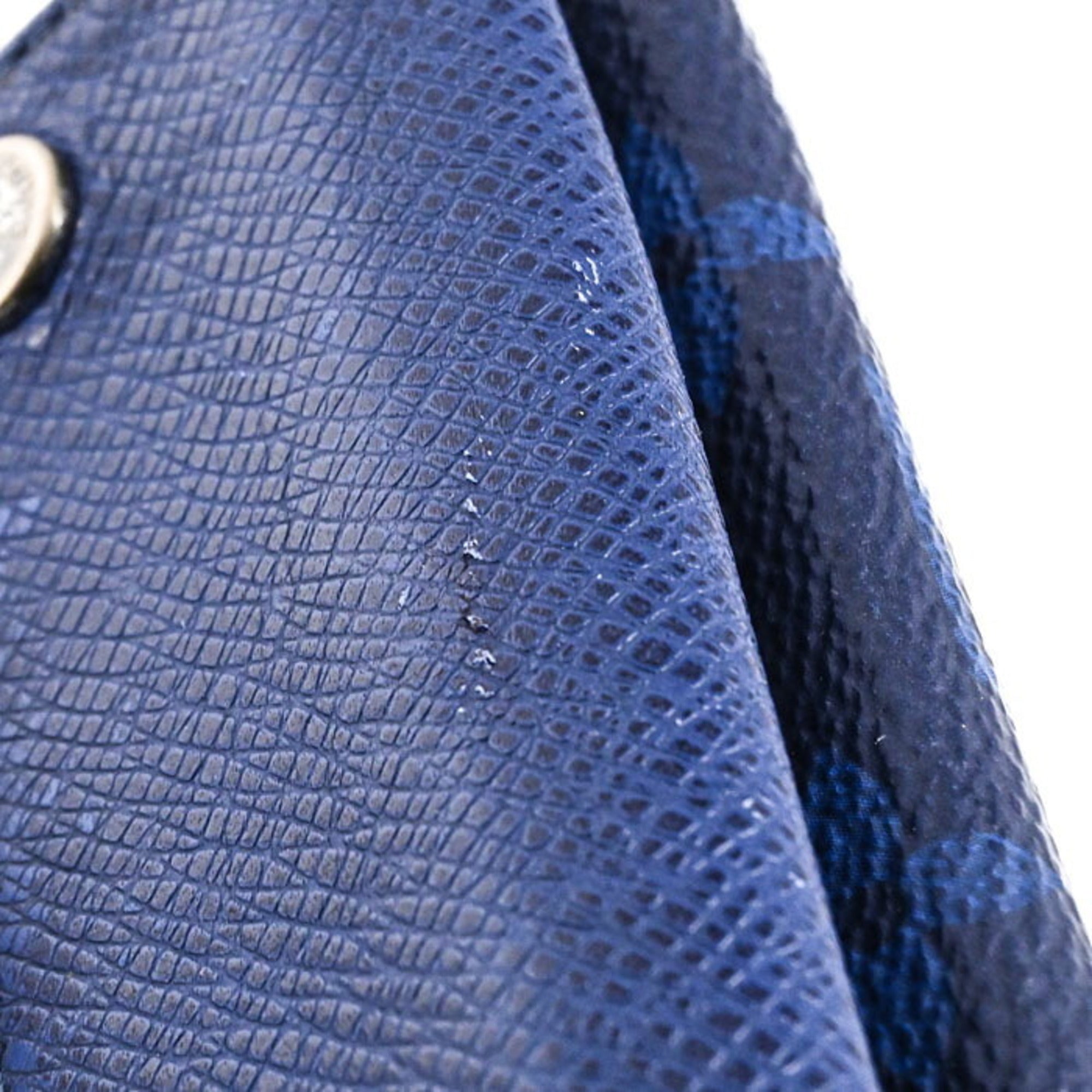 Louis Vuitton Blue Taigarama Wallet (Tri-Fold) (Pre-Owned)