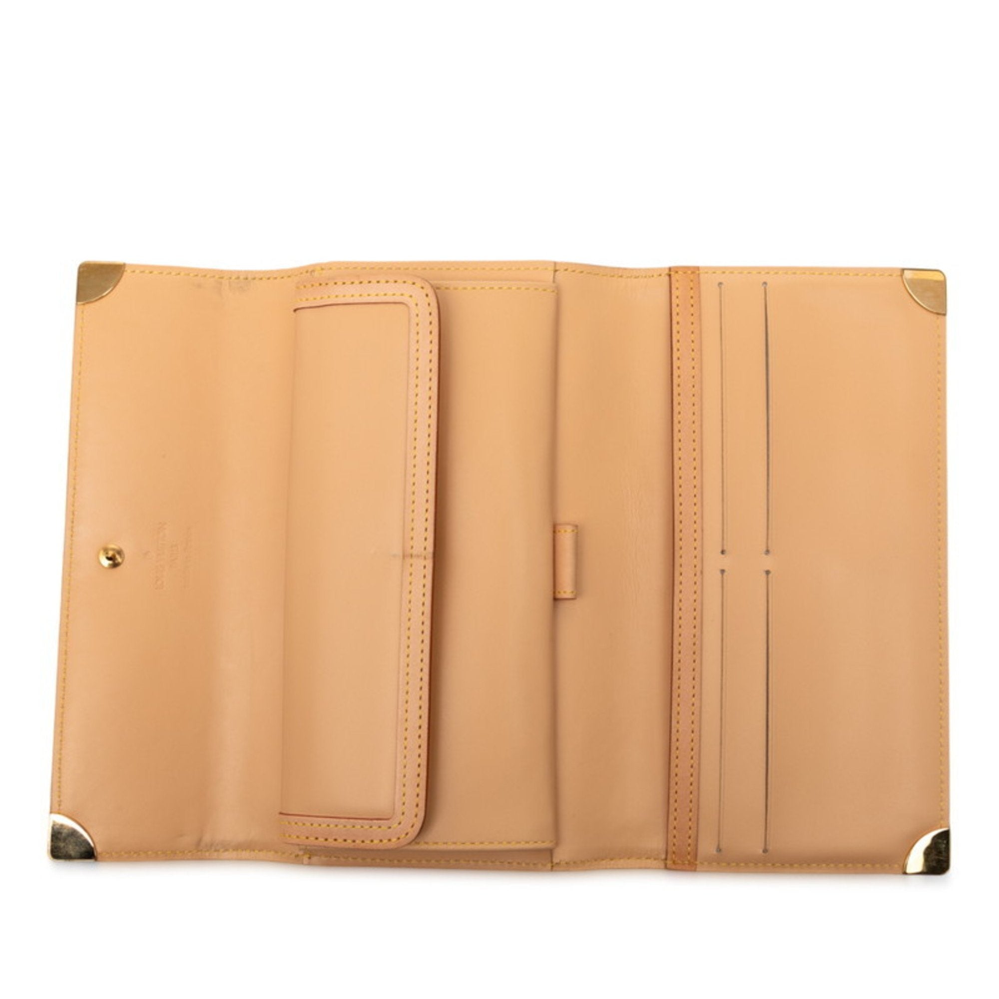Louis Vuitton Brown Multi-Color Leather Pvc Long Wallet (Bi-Fold) (Pre-Owned)