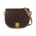 Vintage Saddle Flap Shoulder Bag Macadam Coated Canvas Small