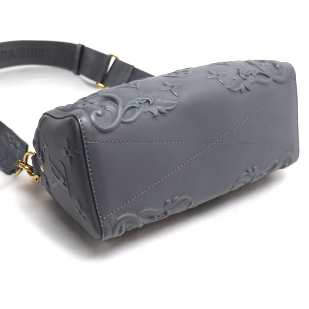 Louis Vuitton Gray Leather Shoulder Bag (Pre-Owned)