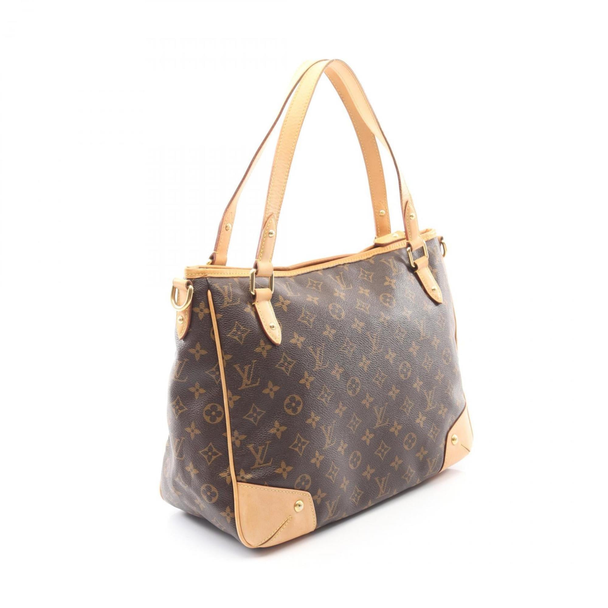 Louis Vuitton Brown Monogram Coated Canvas Leather Tote Bag (Pre-Owned)