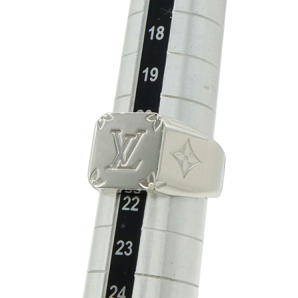 Louis Vuitton Silver Metal Band Ring (Pre-Owned)