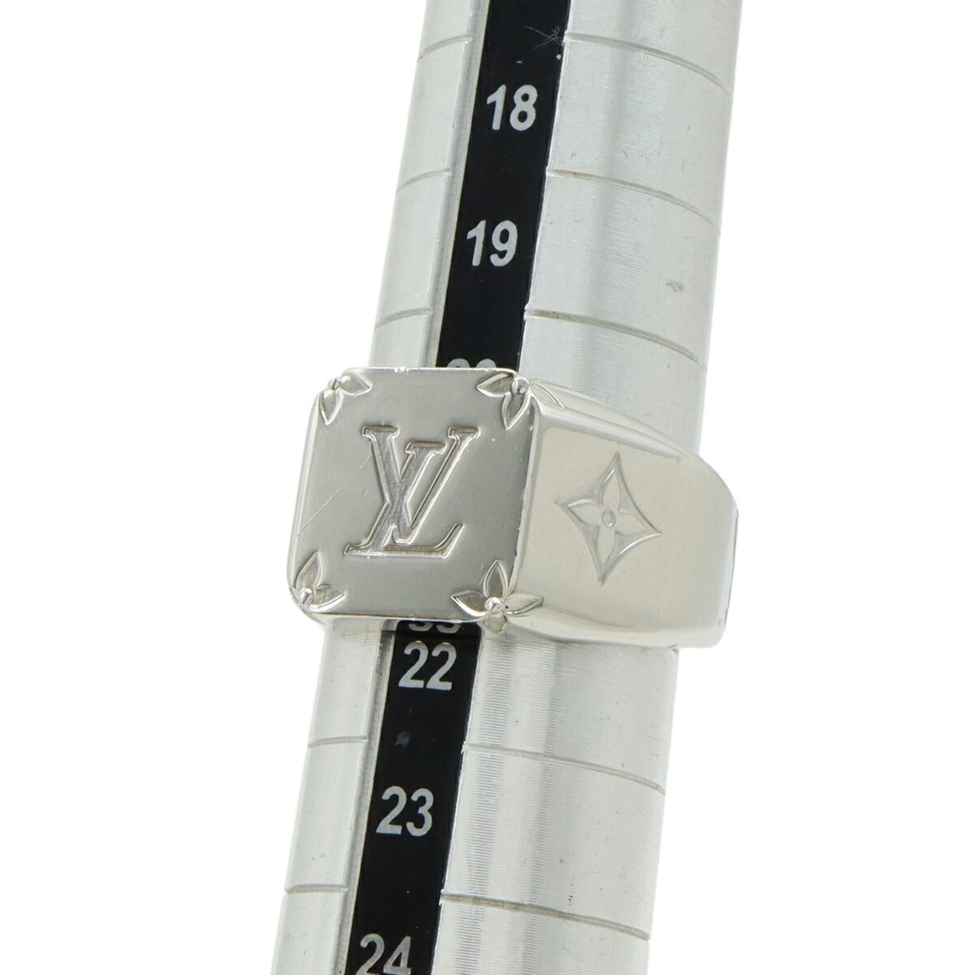 Louis Vuitton Silver Metal Band Ring (Pre-Owned)
