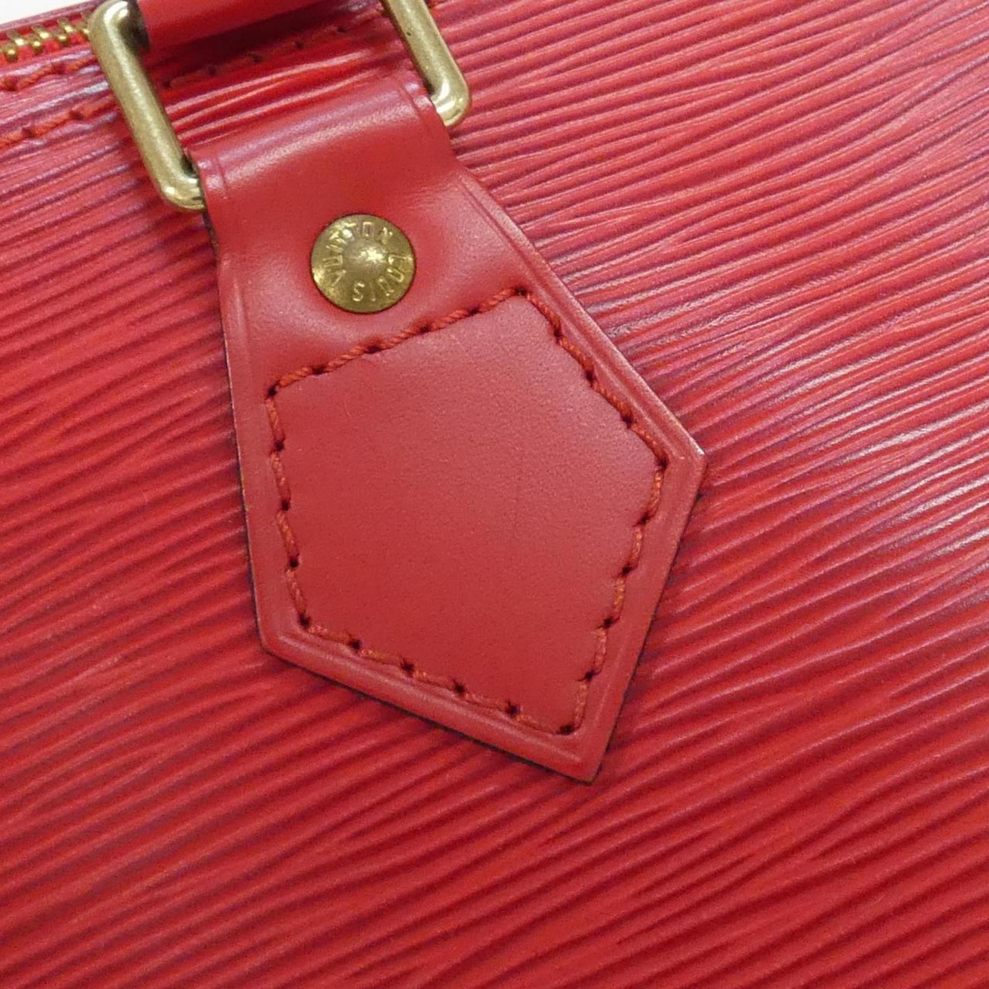 Louis Vuitton Red Color Leather Boston Bag (Pre-Owned)