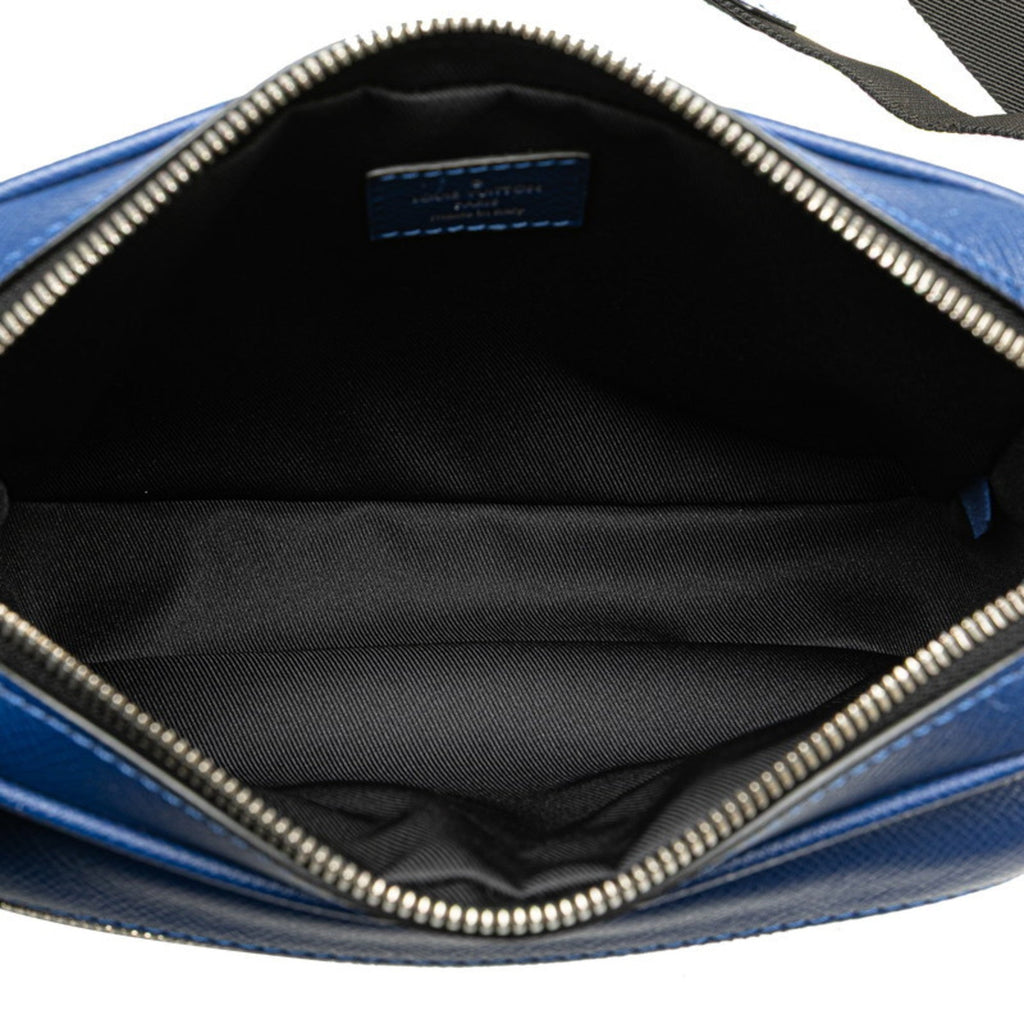 Louis Vuitton Black Blue Leather Sling Bag (Pre-Owned)