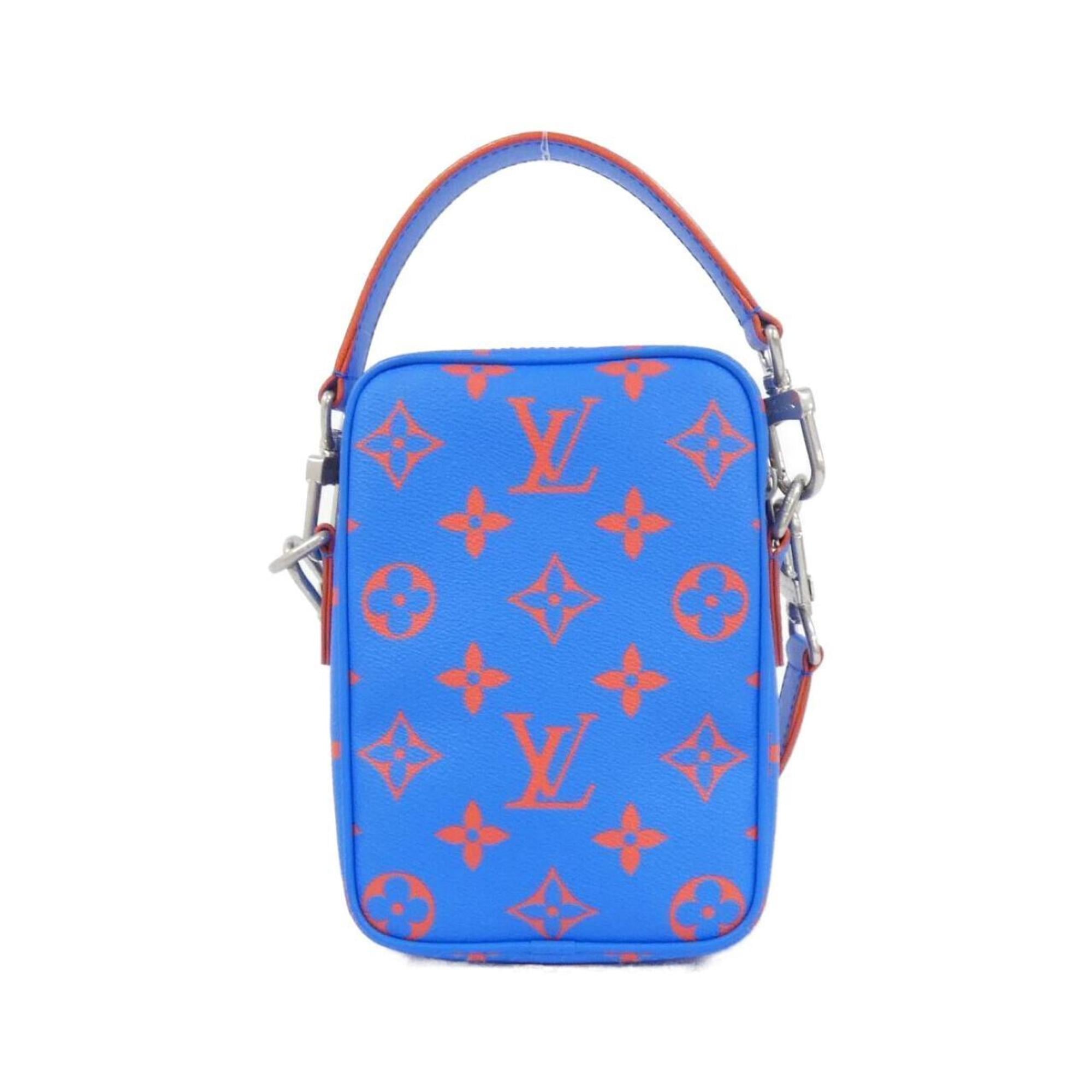 Louis Vuitton Monogram Blue Red Color Coated Canvas Handbag (Pre-Owned)