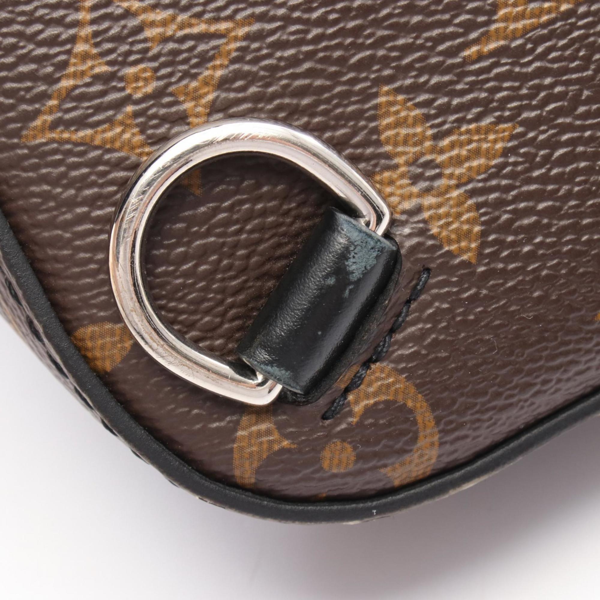 Louis Vuitton Black Brown Coated Canvas Leather Fanny Pack Sling Bag (Pre-Owned)