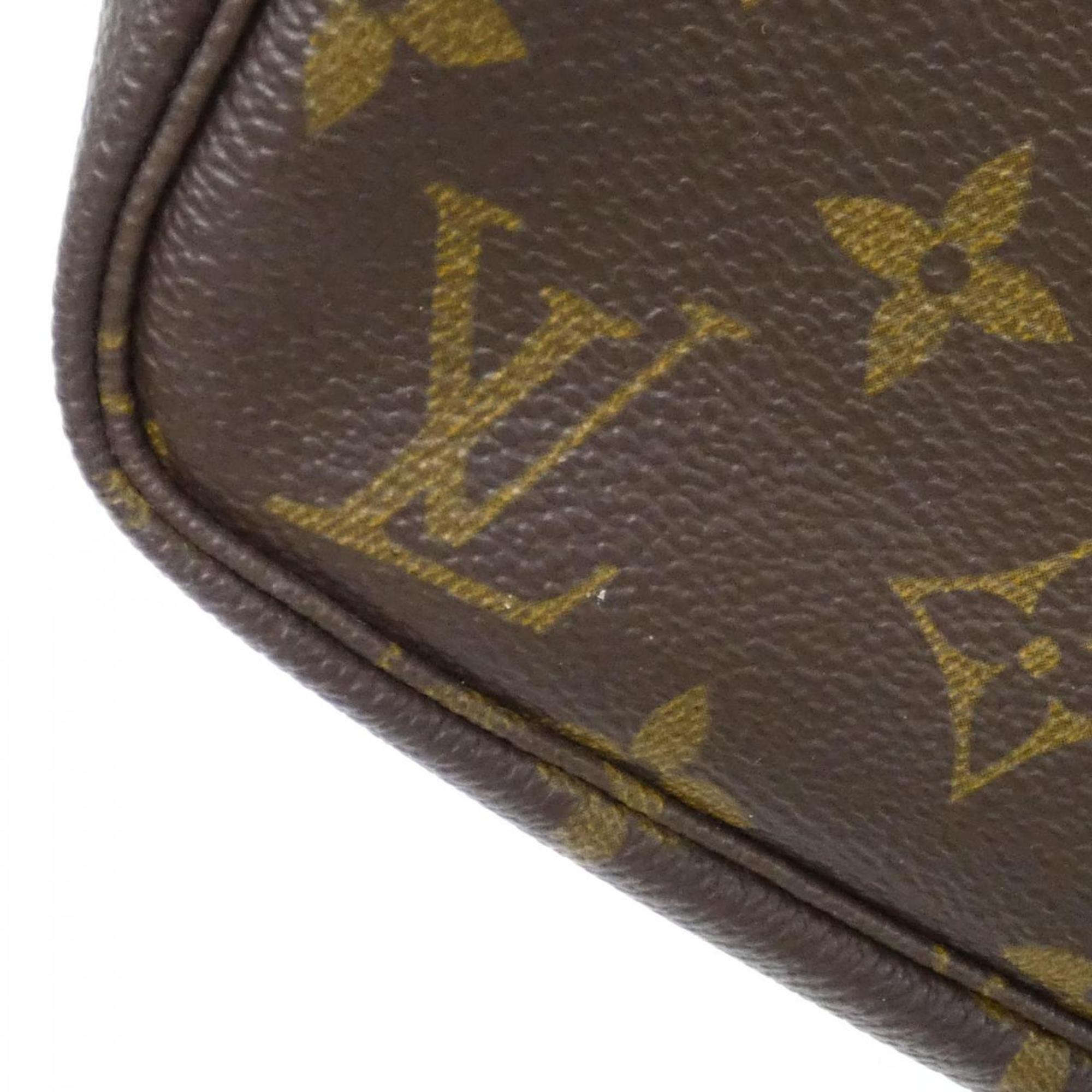 Louis Vuitton Monogram Marron Coated Canvas Pouch (Pre-Owned)