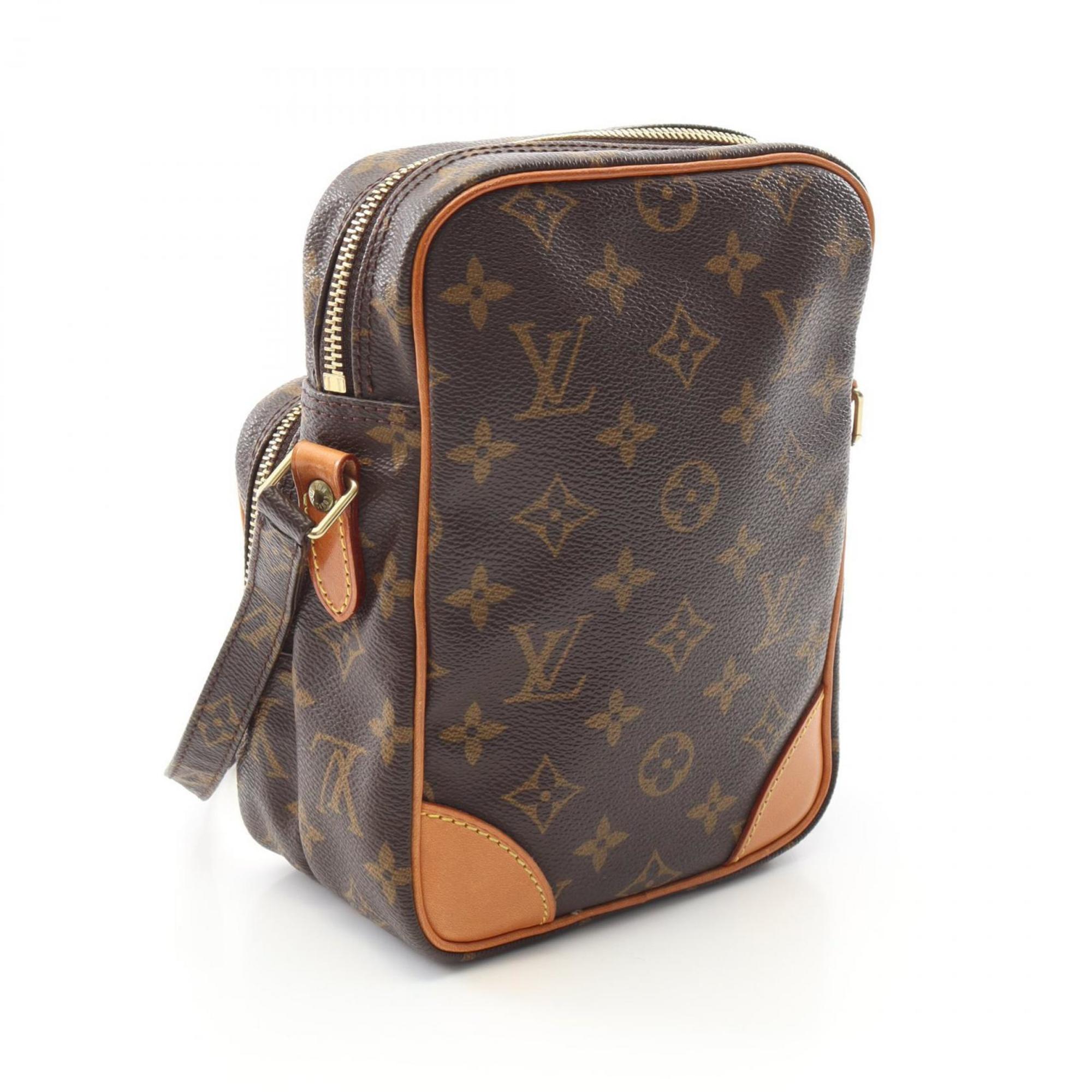 Louis Vuitton Brown Coated Canvas Leather Shoulder Bag (Pre-Owned)