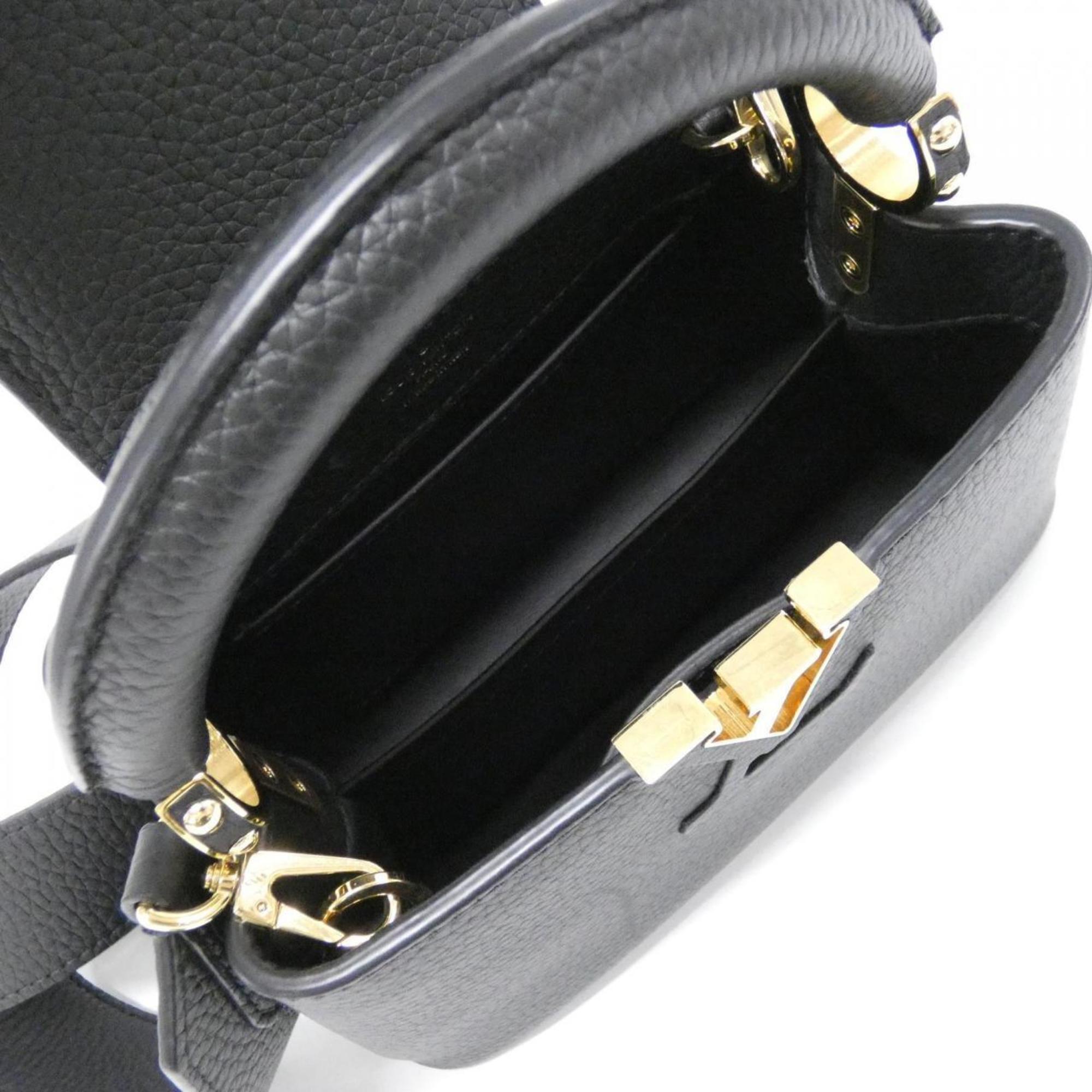 Louis Vuitton Black Leather Handbag (Pre-Owned)