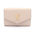 Louis Vuitton Beige Grayish Leather Wallet (Tri-Fold) (Pre-Owned)