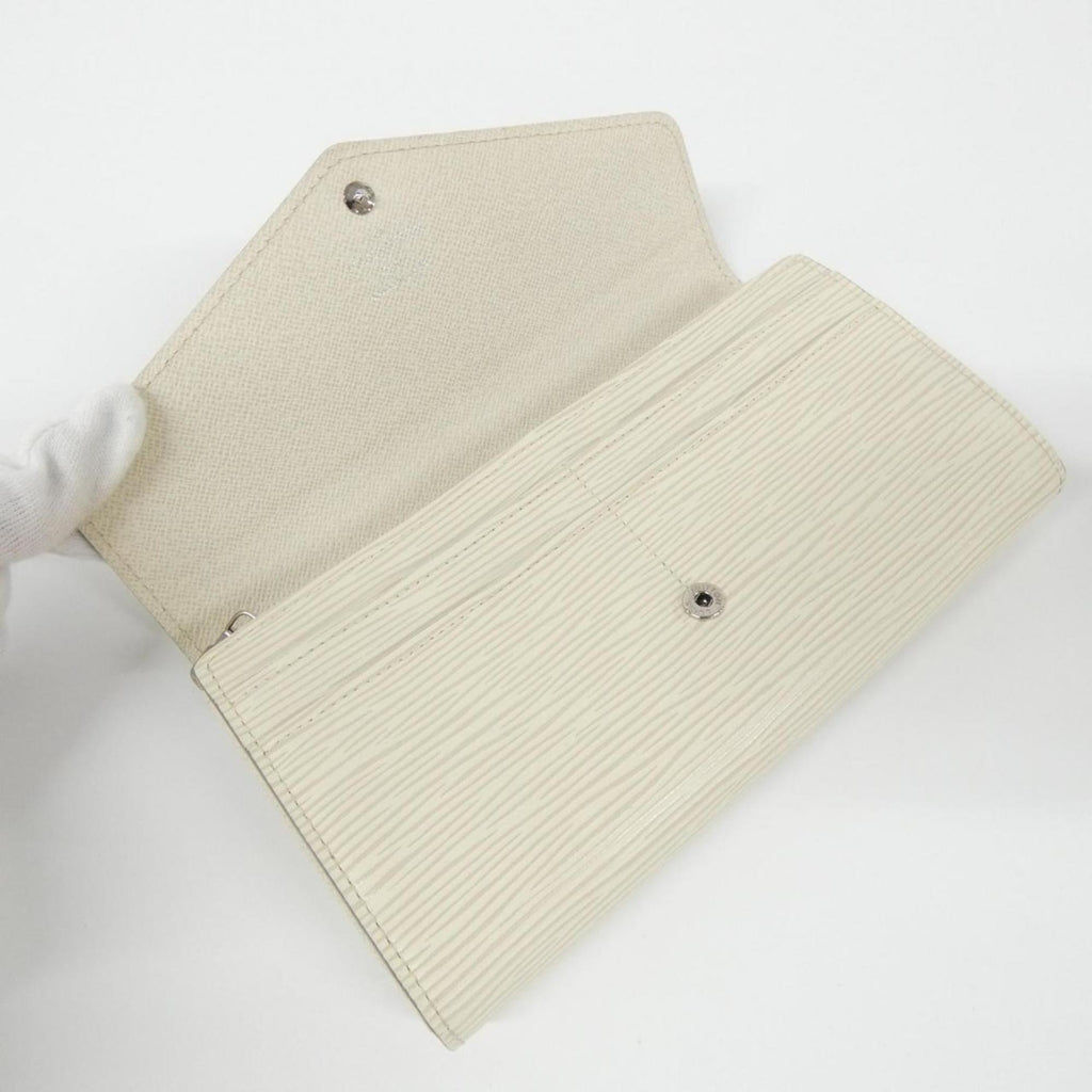 Louis Vuitton Lv Off White Leather Long Wallet (Bi-Fold) (Pre-Owned)