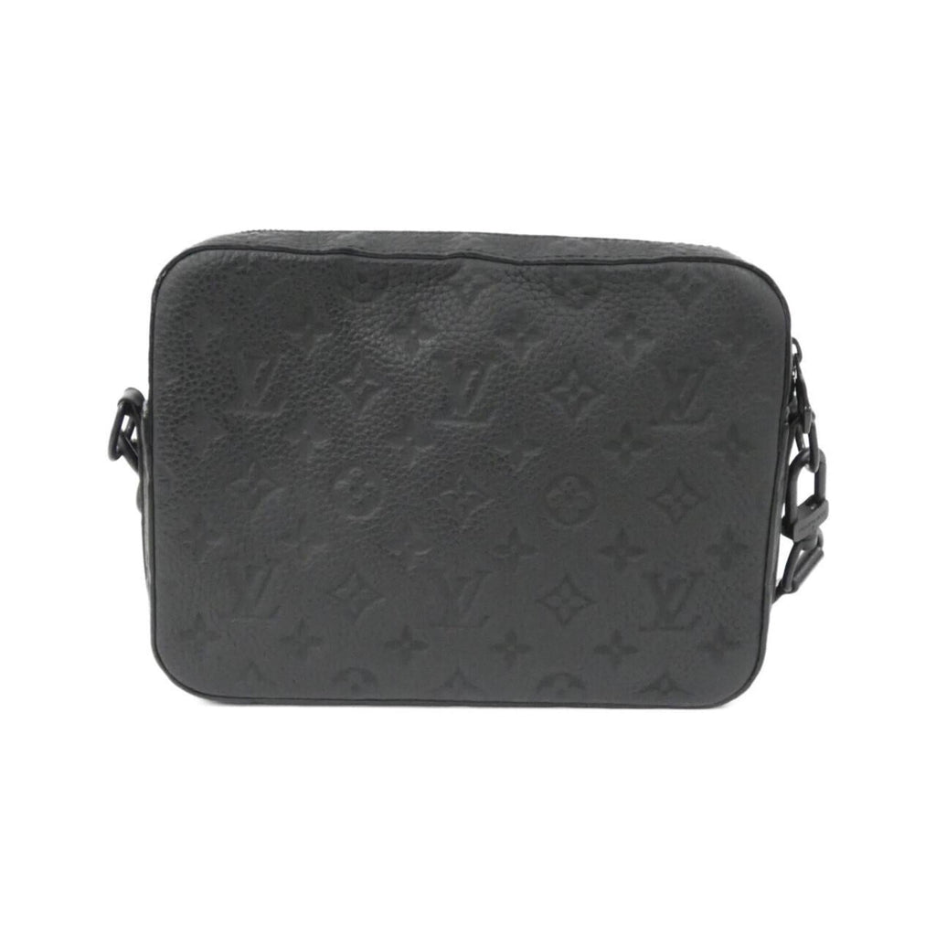 Louis Vuitton Black Leather Messenger Bag Shoulder Bag (Pre-Owned)