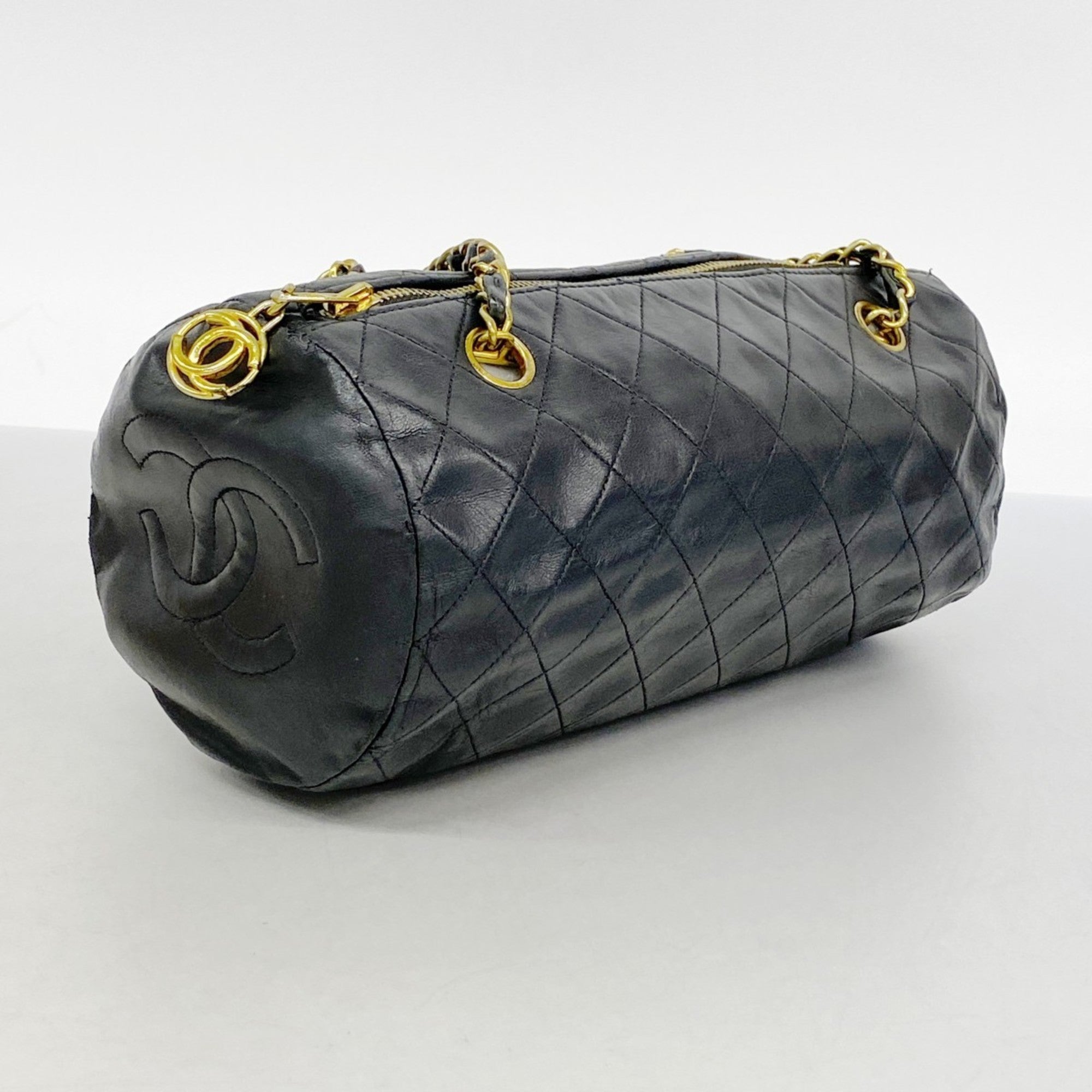 Vintage Front Pocket Shoulder Bag Quilted Lambskin Medium