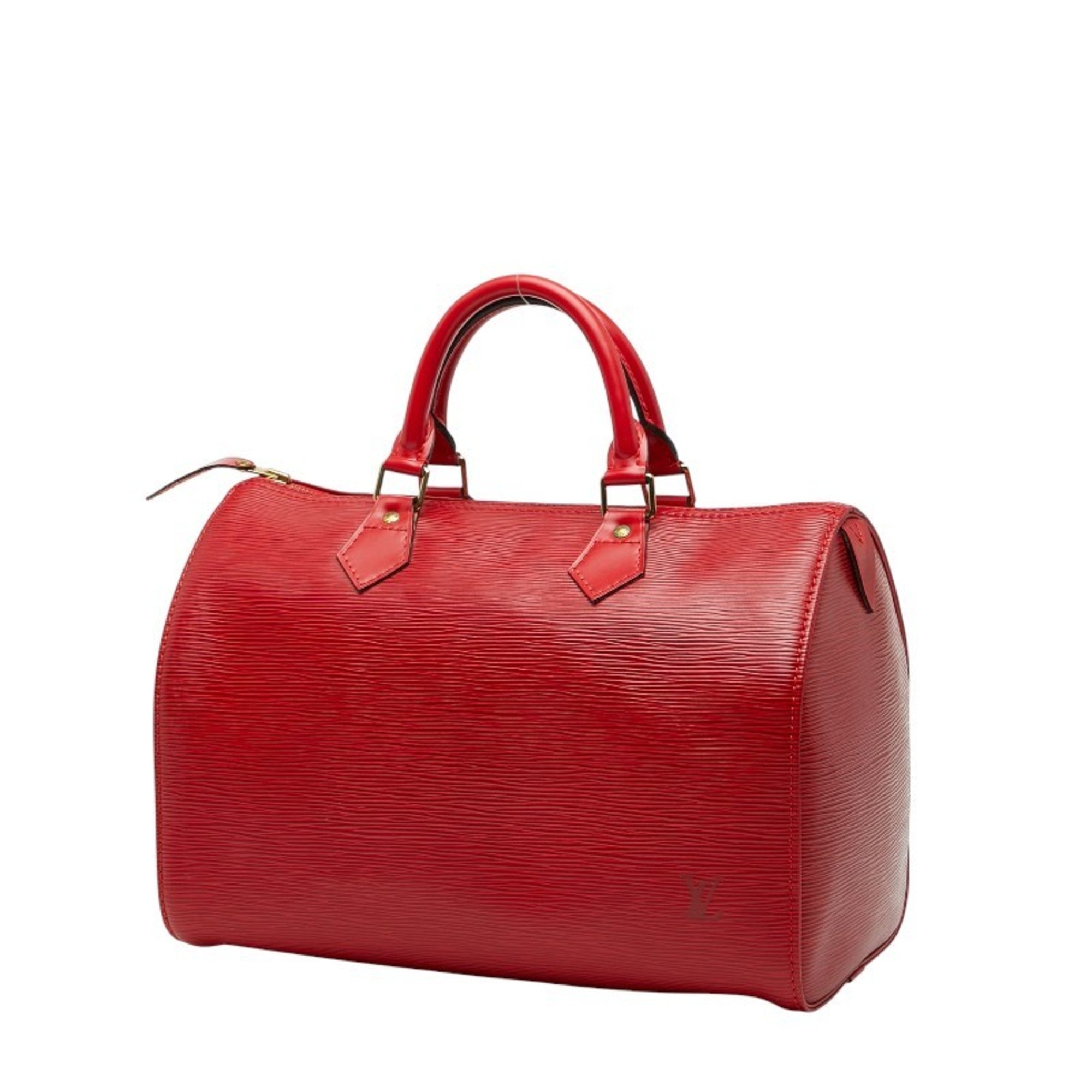 Louis Vuitton Castilian Red Leather Boston Bag Handbag (Pre-Owned)