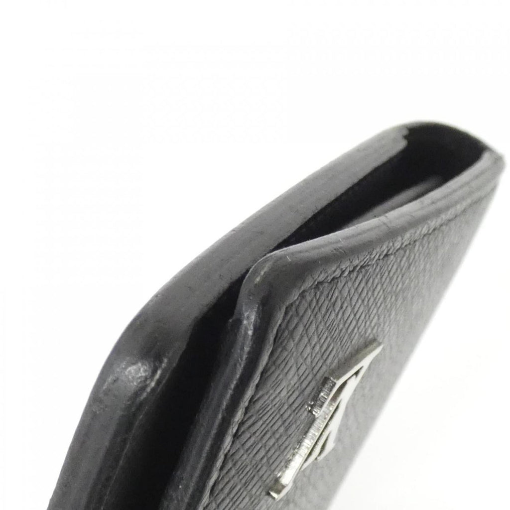 Louis Vuitton Black Leather Long Wallet (Bi-Fold) (Pre-Owned)